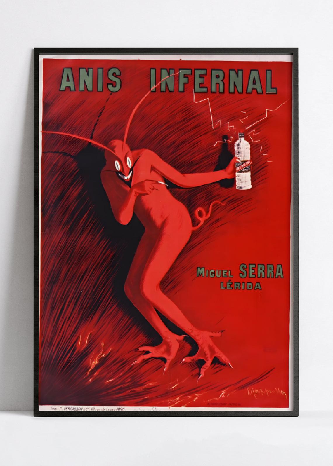 Affiche alcool vintage "Anis Infernal" - Leonetto Cappiello - Haute Définition - papier mat 230gr/m²