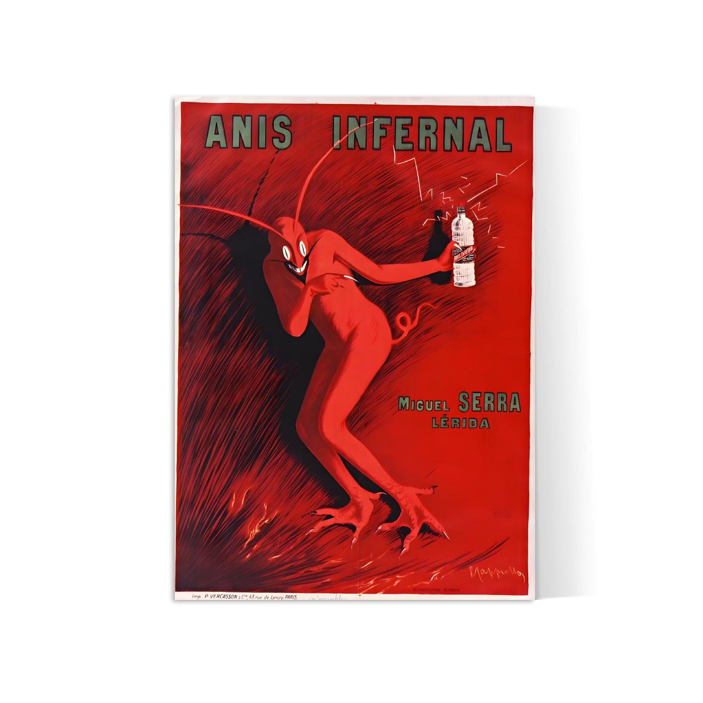 Affiche alcool vintage "Anis Infernal" - Leonetto Cappiello - Haute Définition - papier mat 230gr/m²