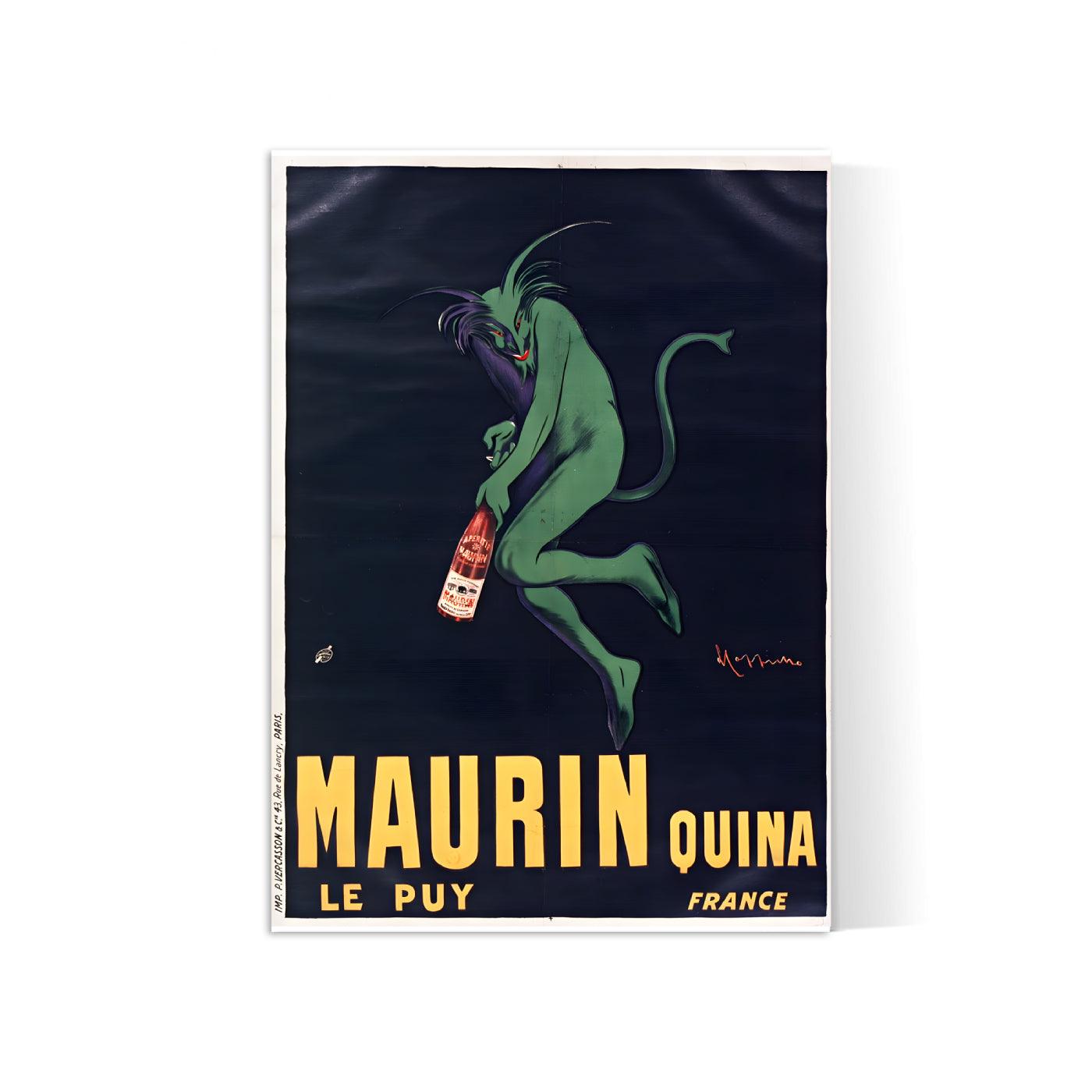 Affiche alcool vintage"Diable Vert - Maurin" - Cappiello - Haute Définition - papier mat 230gr/m²