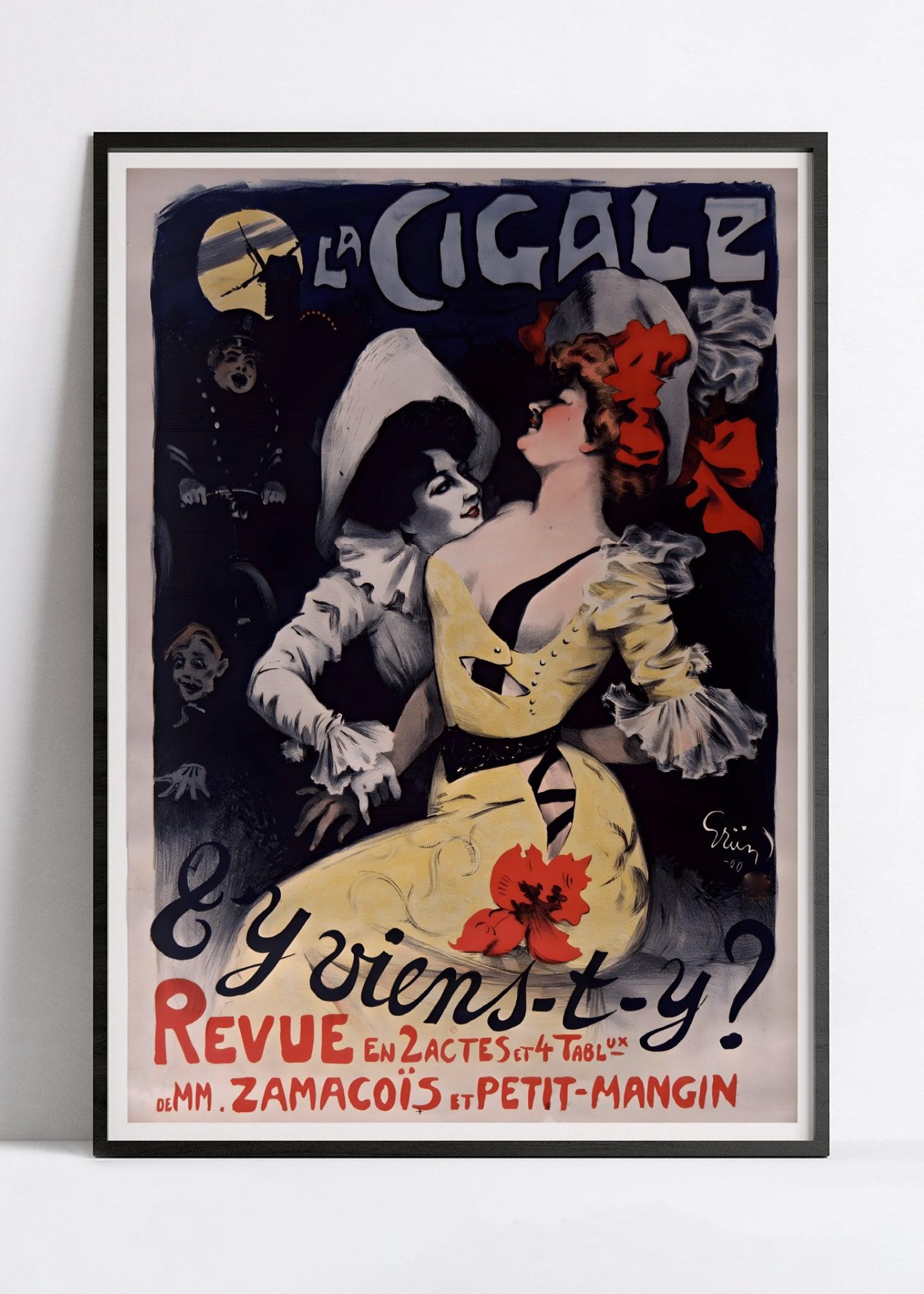 Affiche cabaret vintage "La Cigale" - Grün- Haute Définition - papier mat 230gr/m²