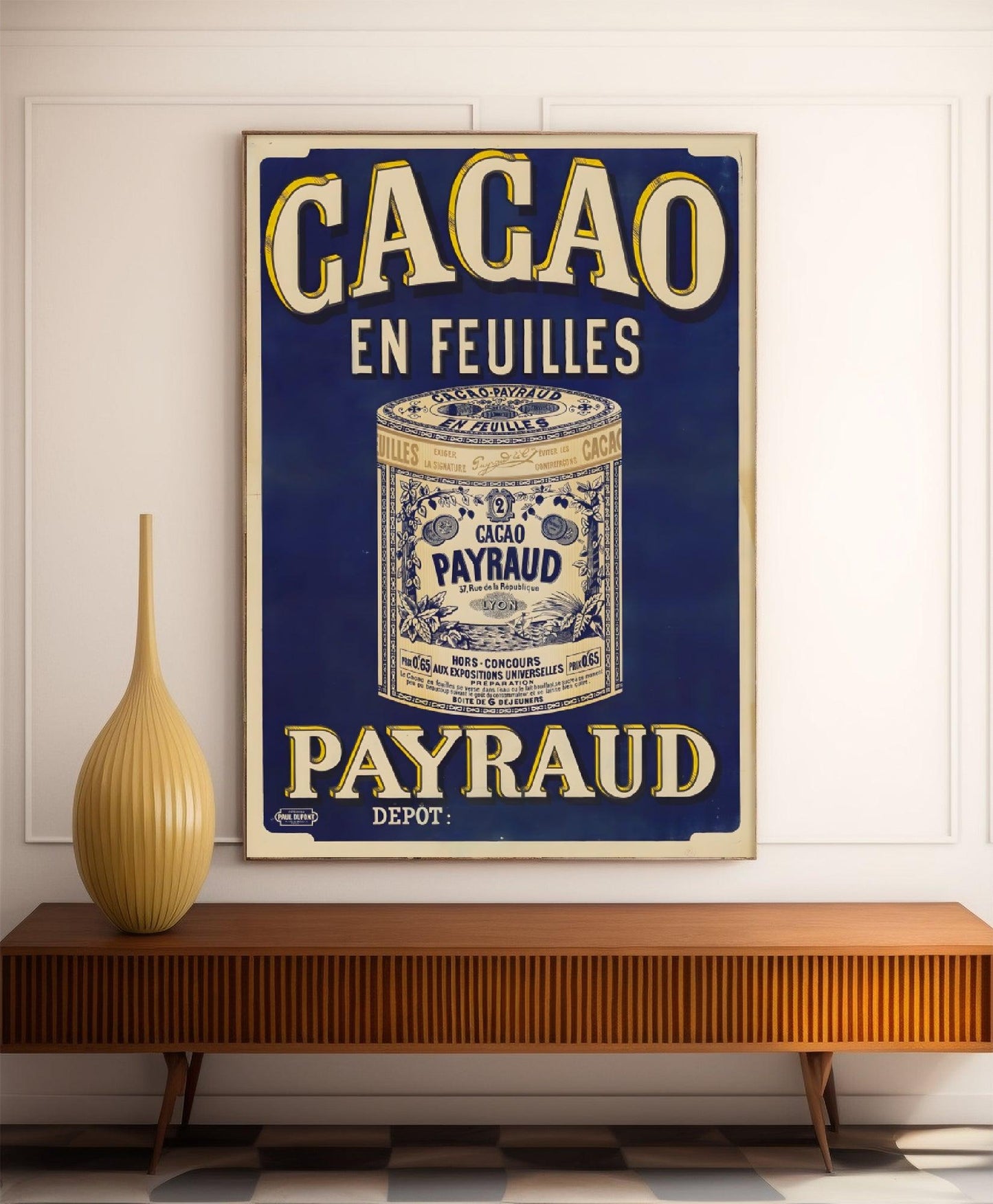 Affiche cuisine vintage "Cacao Payraud" - Haute Définition - papier mat 230gr/m²