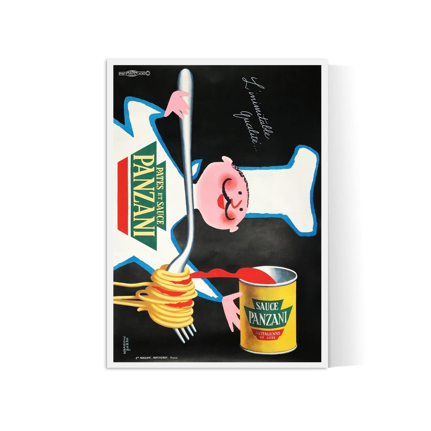 Affiche cuisine vintage "Sauce Panzani"- Hervé Morvan - Haute Définition - papier mat 230gr/m²