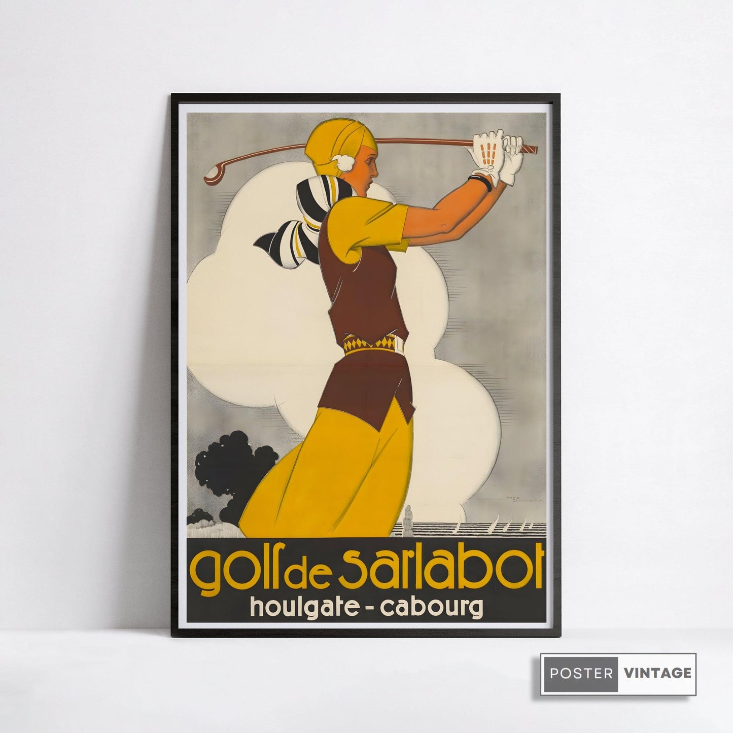 Affiche golf vintage "Sarlabot" - Art déco- Haute Définition - papier mat 230gr/m2