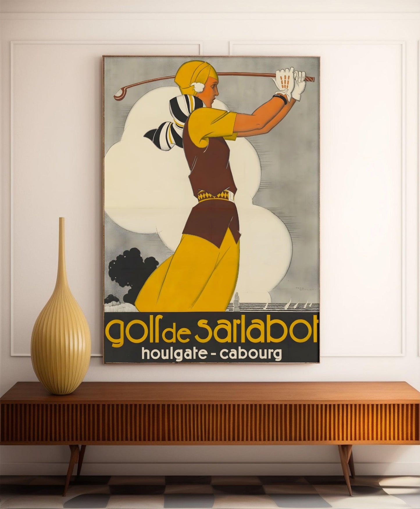 Affiche golf vintage "Sarlabot" - Art déco- Haute Définition - papier mat 230gr/m2