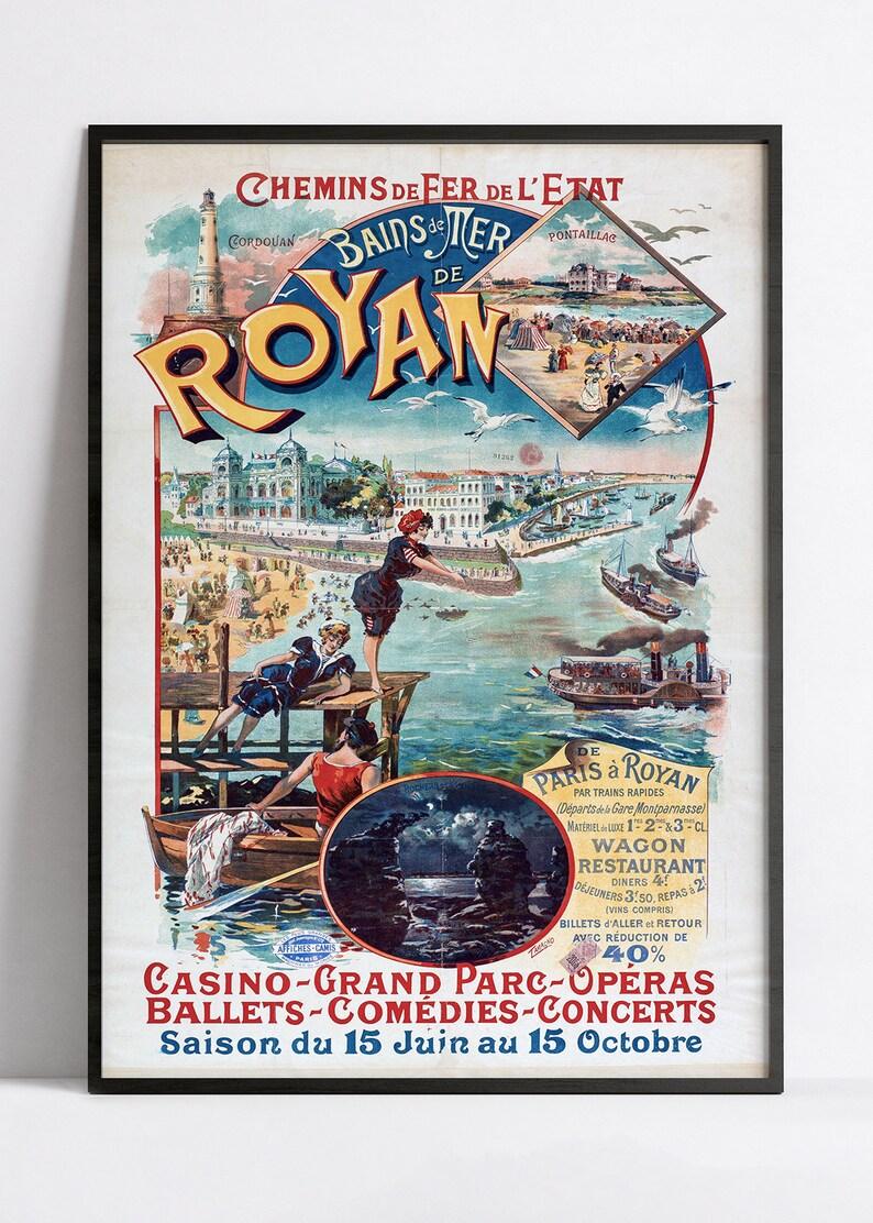 Affiche murale vintage "Bain de mer de Royan" - Haute Définition - papier mat 230gr/m²