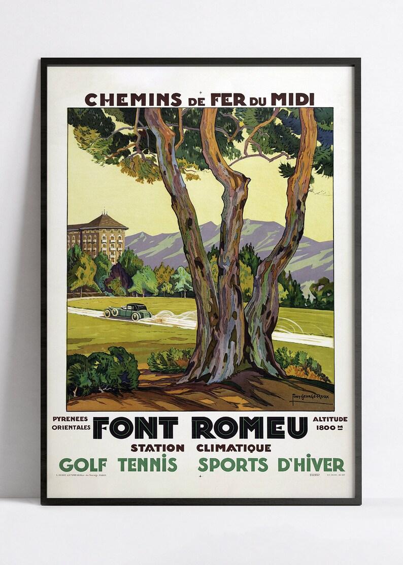 Affiche murale vintage "Font Romeu" - Haute Définition - papier mat 230gr/m²