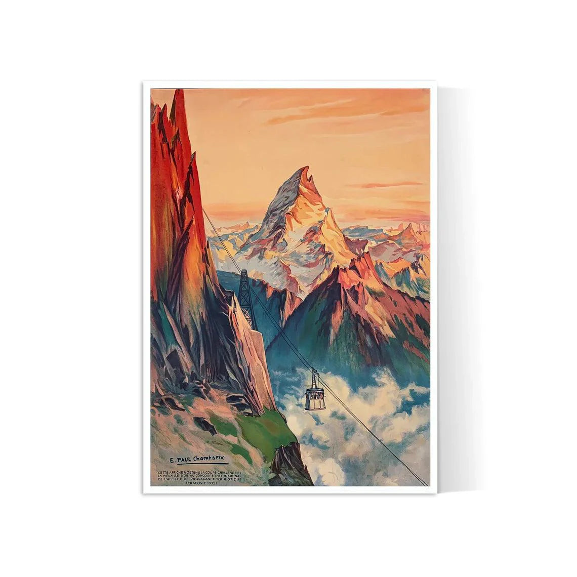Affiche murale vintage "Téléphérique" - Haute Définition - papier mat 230gr/m²
