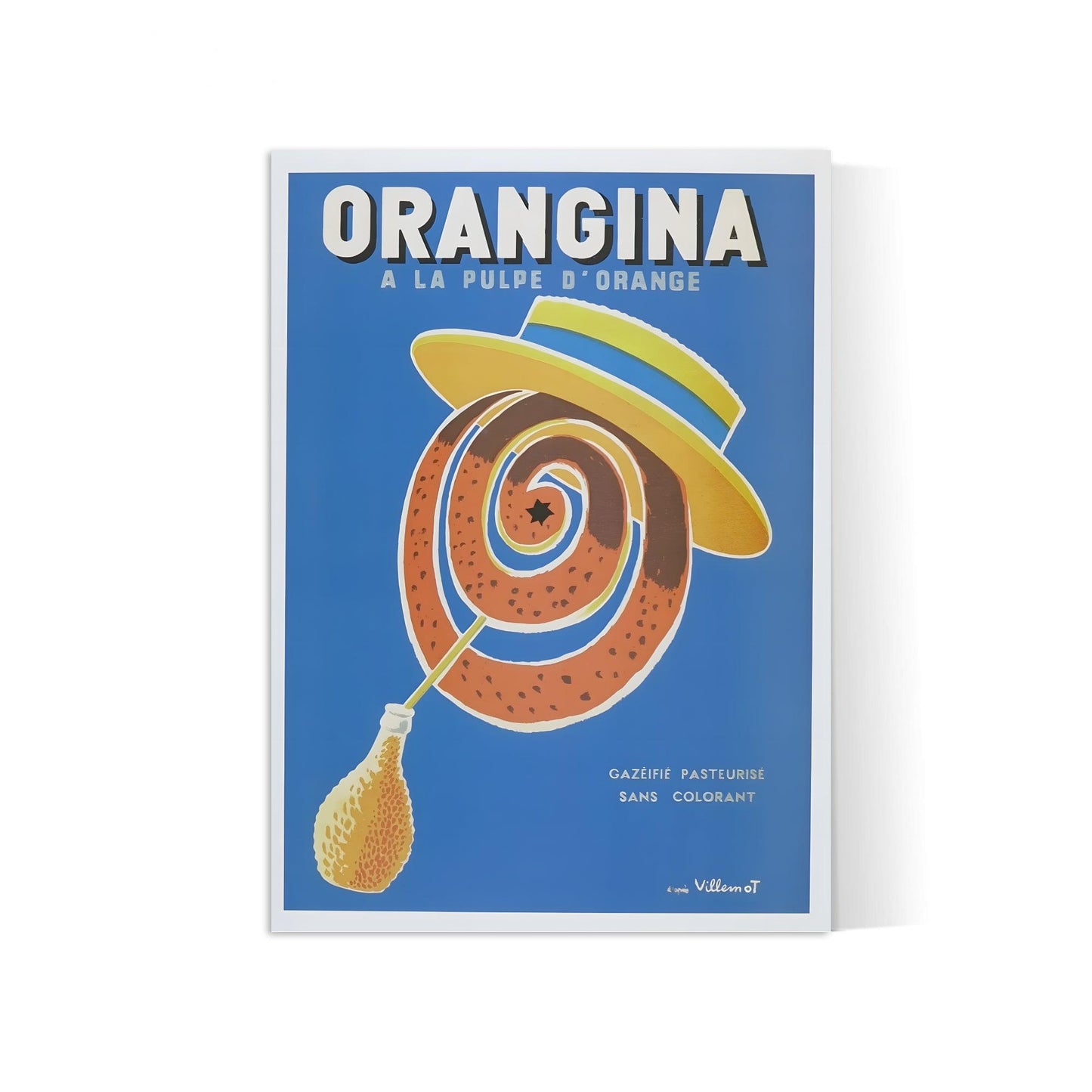 Affiche Orangina "à la pulpe d'orange" - Villemot - Haute Définition - papier mat 230gr/m²