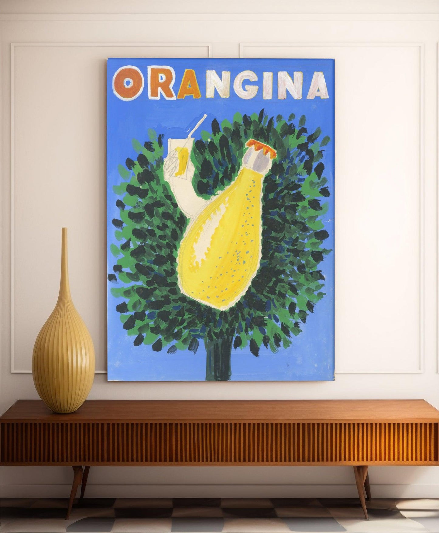 Affiche Orangina "Arbre fruitier" - Villemot - Haute Définition - papier mat 230gr/m²