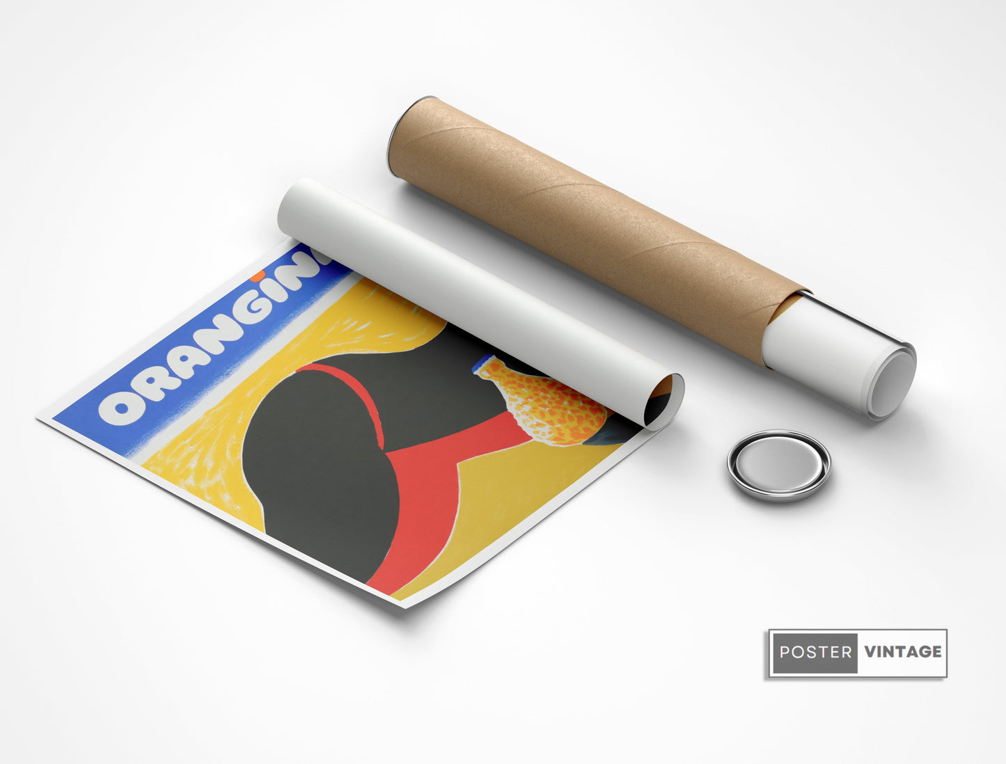 Affiche Orangina "Bronzette sur la plage " - Villemot - Haute Définition - papier mat 230gr/m²