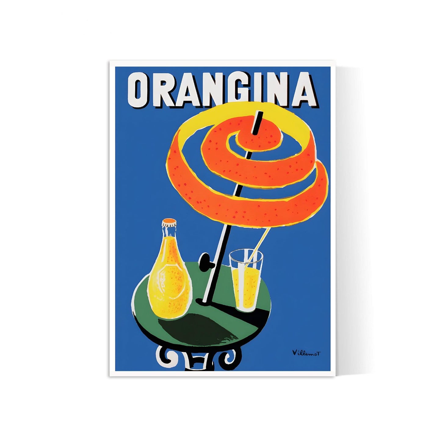 Affiche Orangina "Terrase et Parasol " - Villemot - Haute Définition - papier mat 230gr/m²