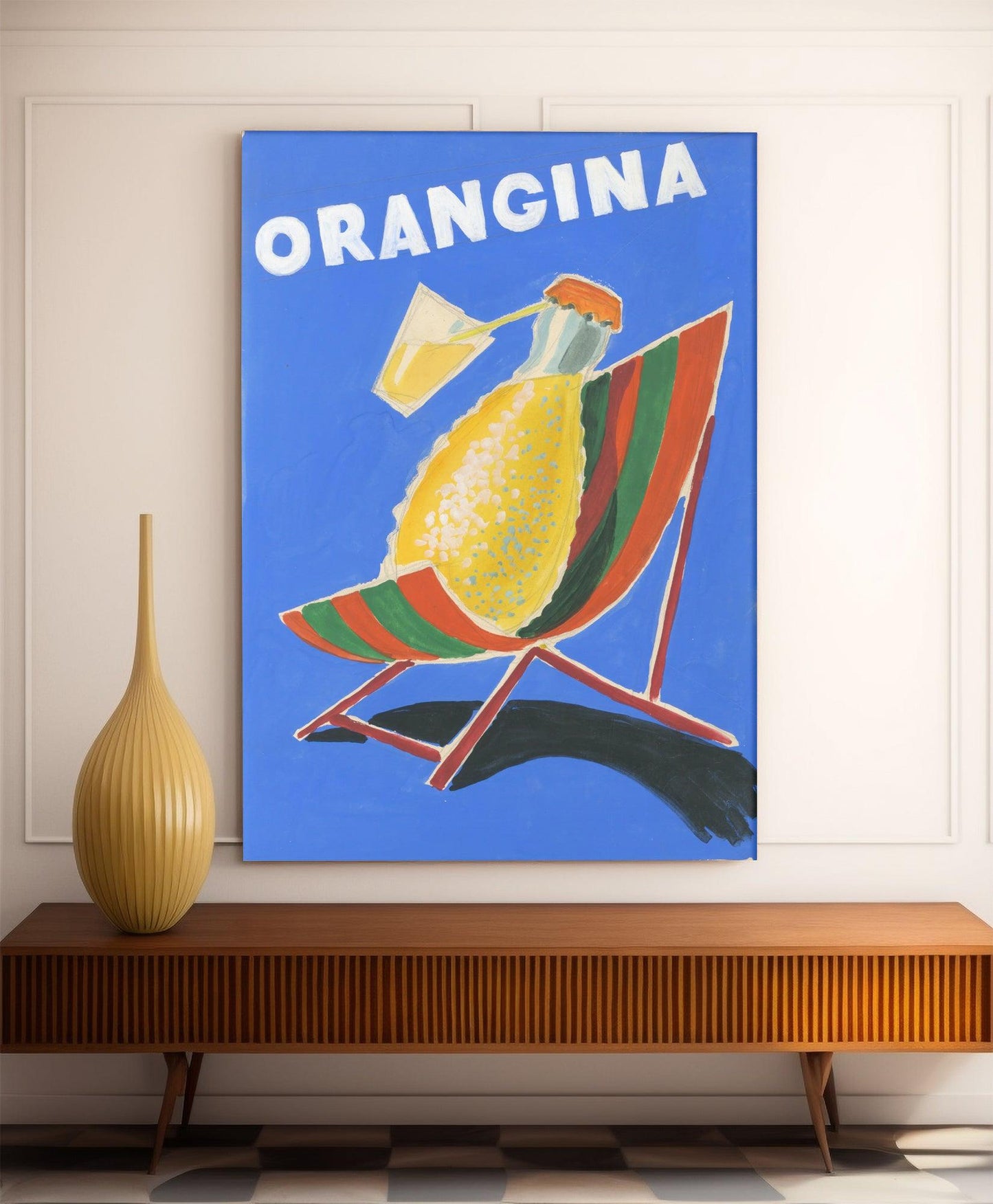 Affiche Orangina "Transat" - Villemot - Haute Définition - papier mat 230gr/m²