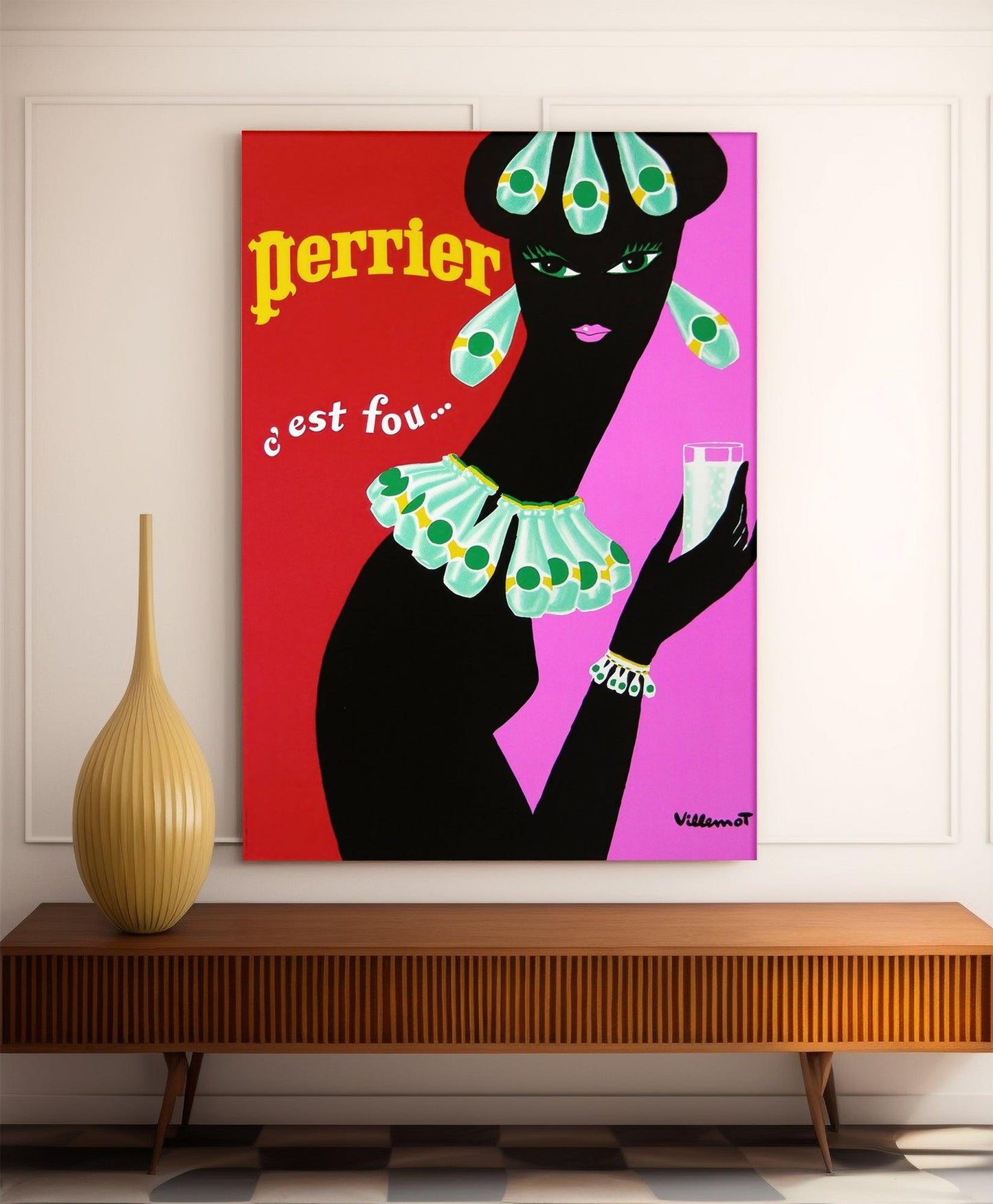 Affiche Perrier "Collier Perrier" - Villemot - Haute Définition - papier mat 230gr/m²