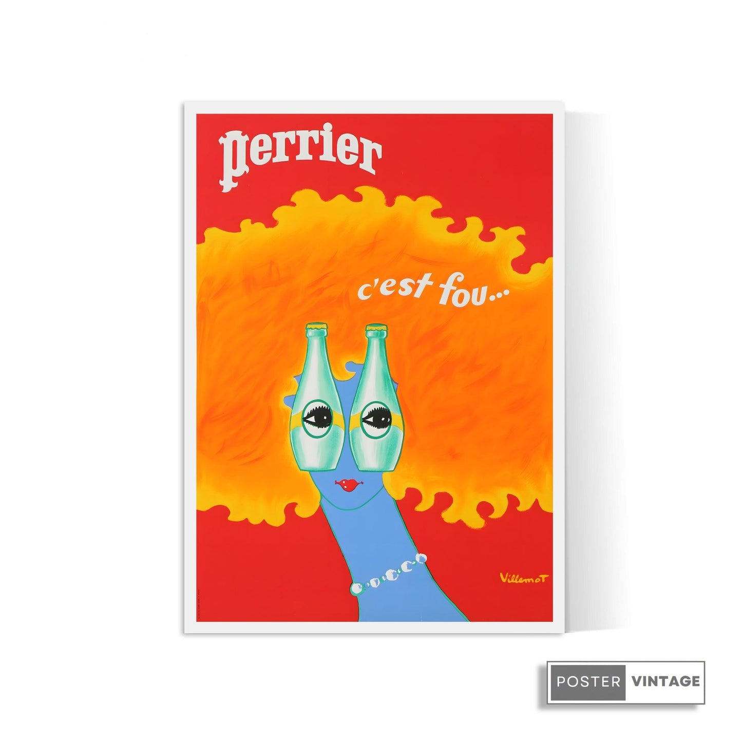 Affiche Perrier "Lunettes" - Villemot - Haute Définition - papier mat 230gr/m²