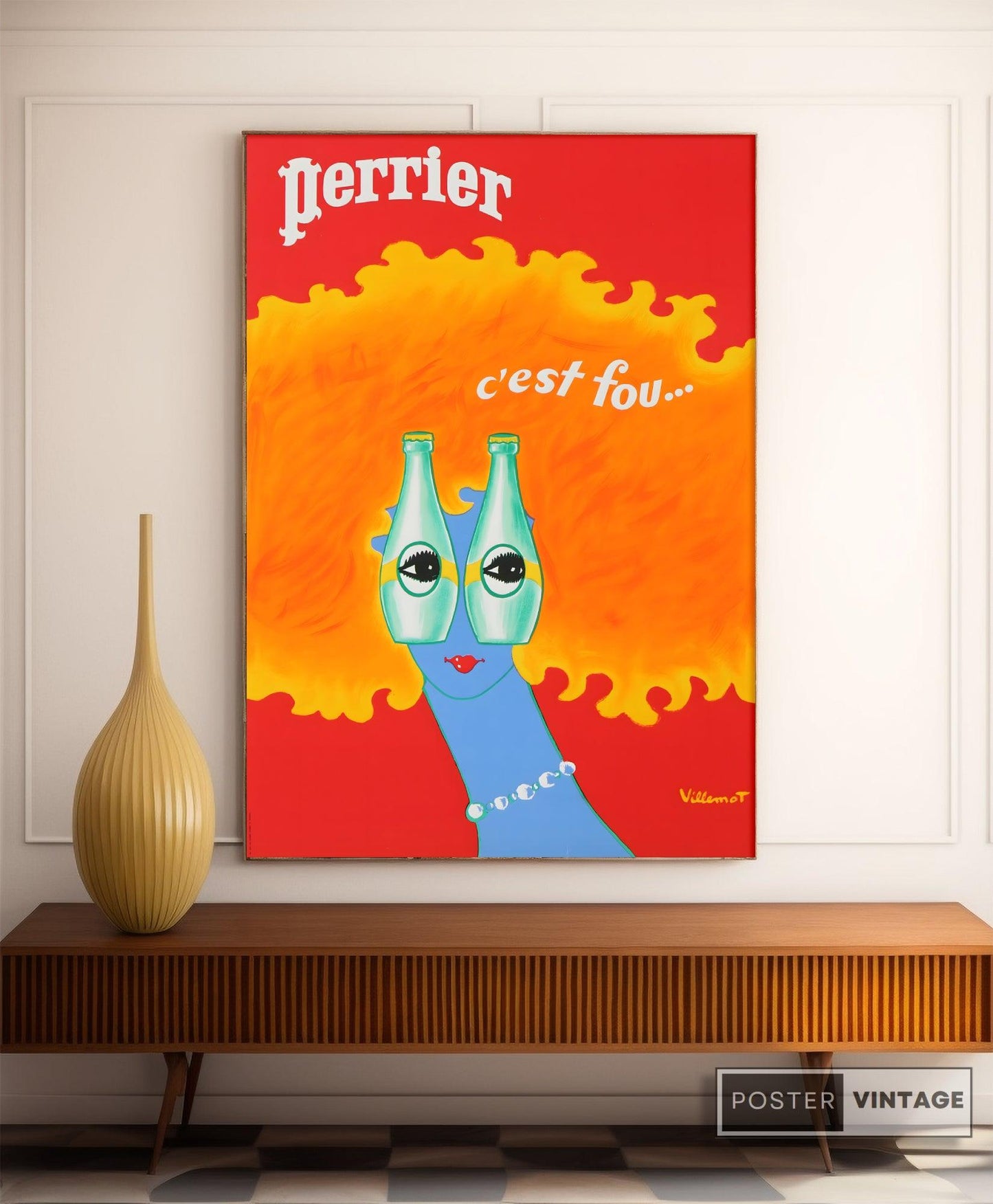 Affiche Perrier "Lunettes" - Villemot - Haute Définition - papier mat 230gr/m²