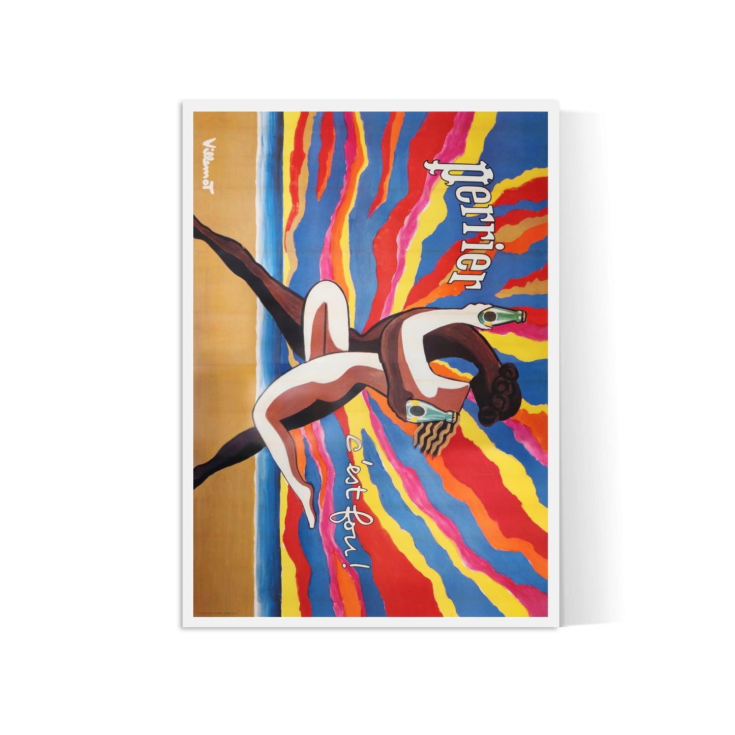 Affiche Perrier "Soleil couchant" - Villemot - Haute Définition - papier mat 230gr/m²