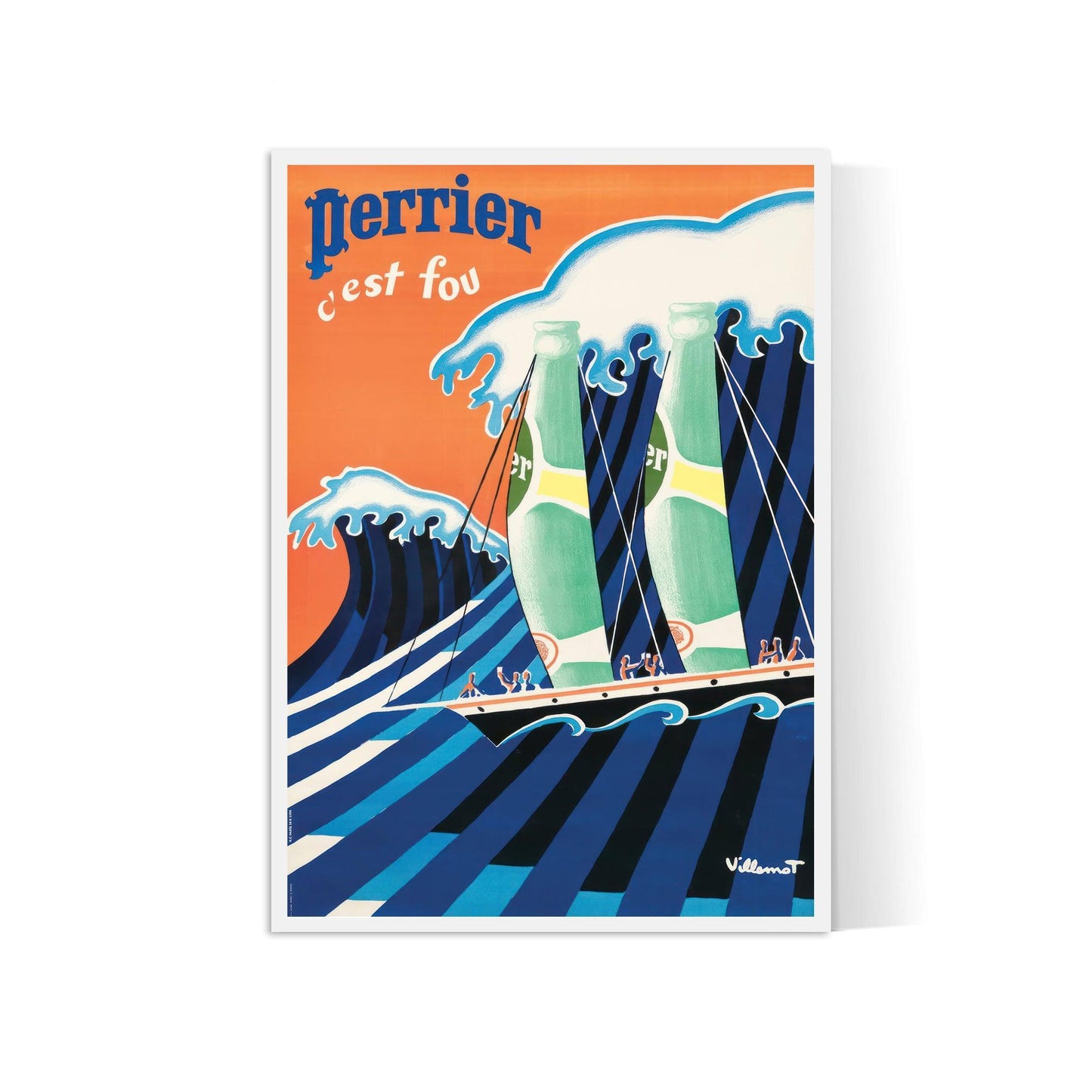 Affiche Perrier "Voiliers Perrier" - Villemot - Haute Définition - papier mat 230gr/m²