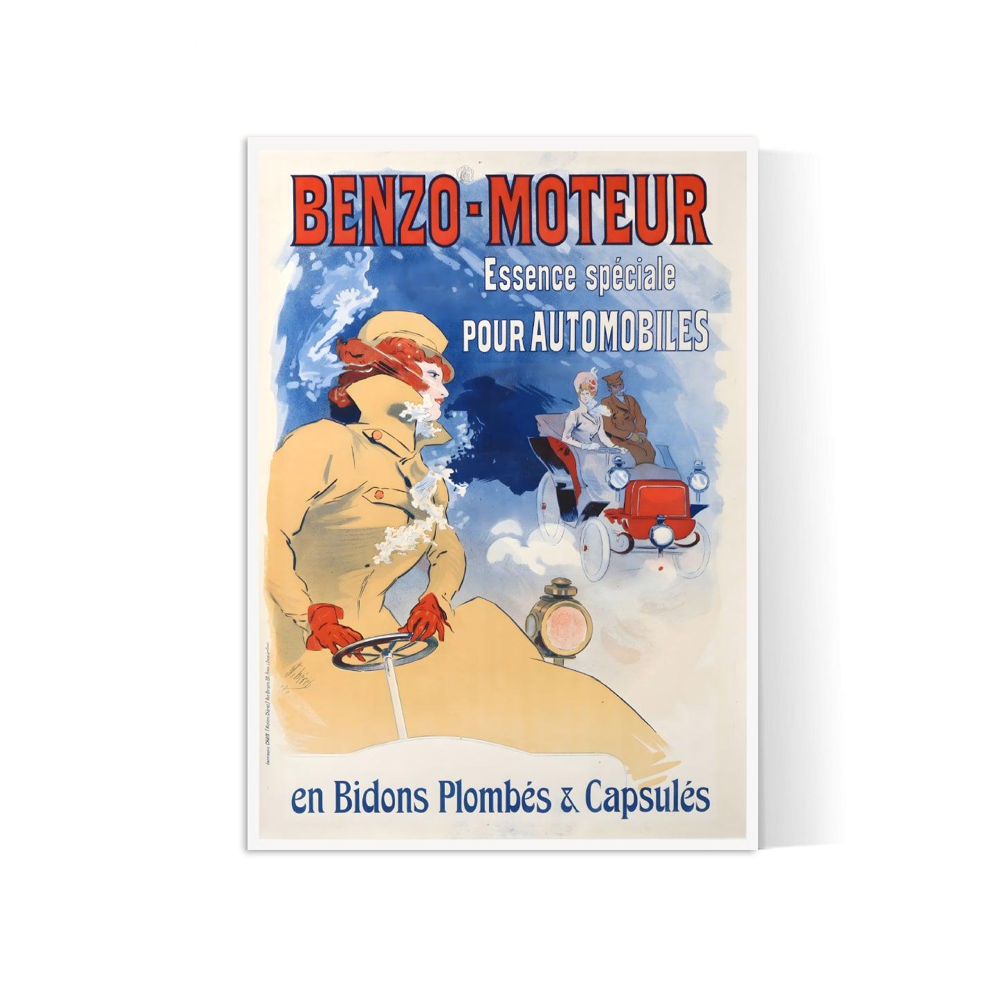 Affiche publicitaire vintage "Benzo Moteur" - Jules Cheret - Haute Définition - papier mat 230gr/m²