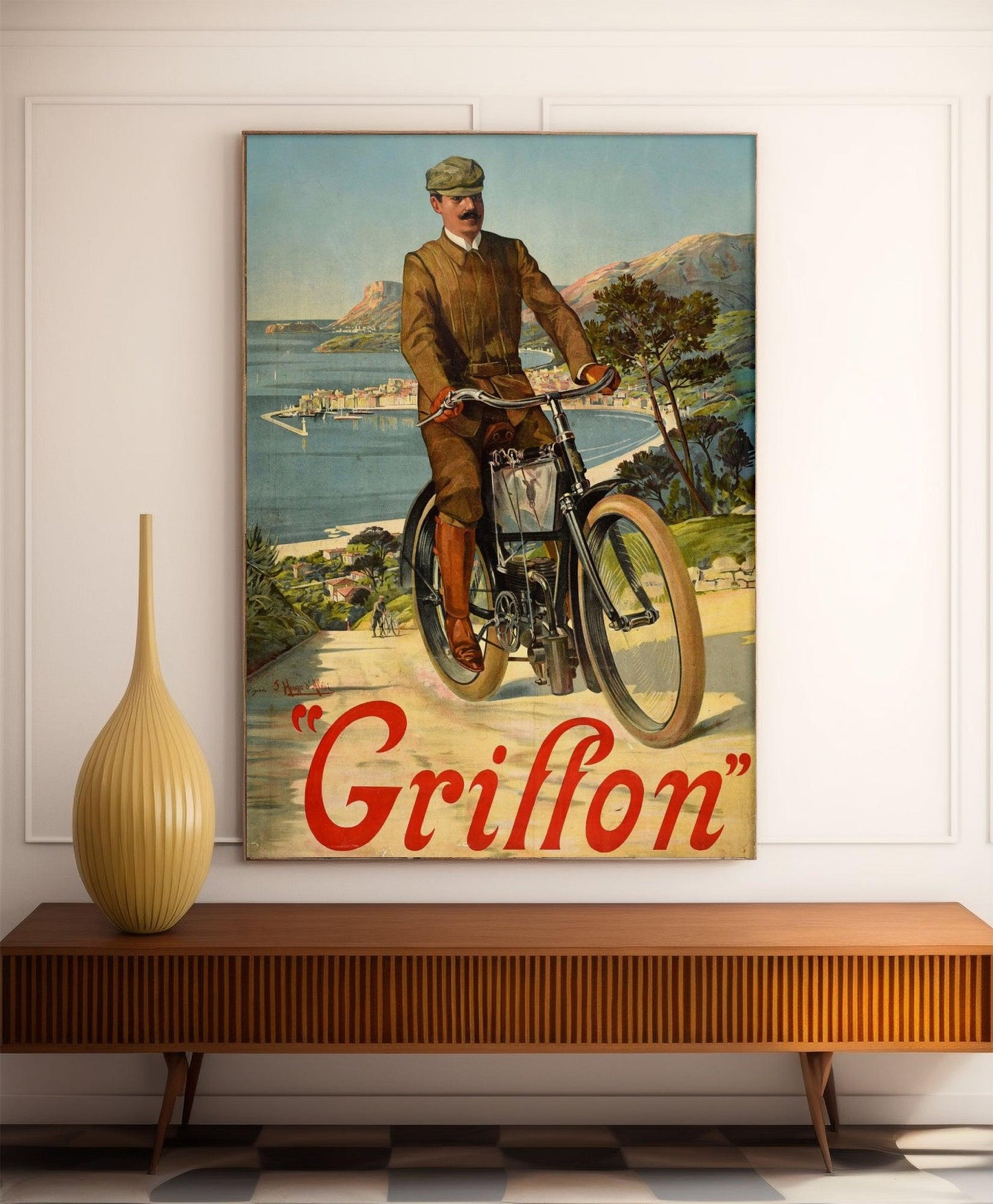 Affiche publicitaire vintage "Cycles Griffon" - Hugo d'Alesi - Haute Définition - papier mat 230gr/m²
