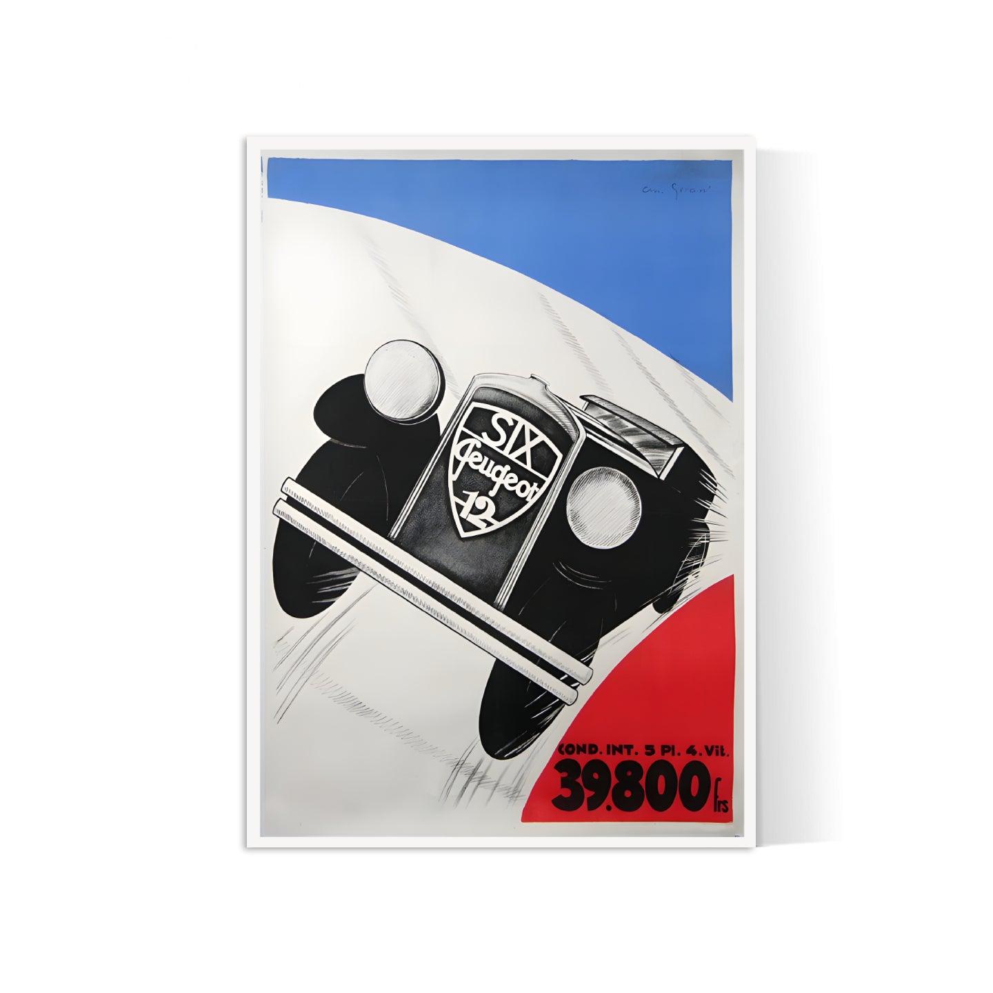 Affiche publicitaire vintage "Peugeot" - GIR - Haute Définition - papier mat 230gr/m²