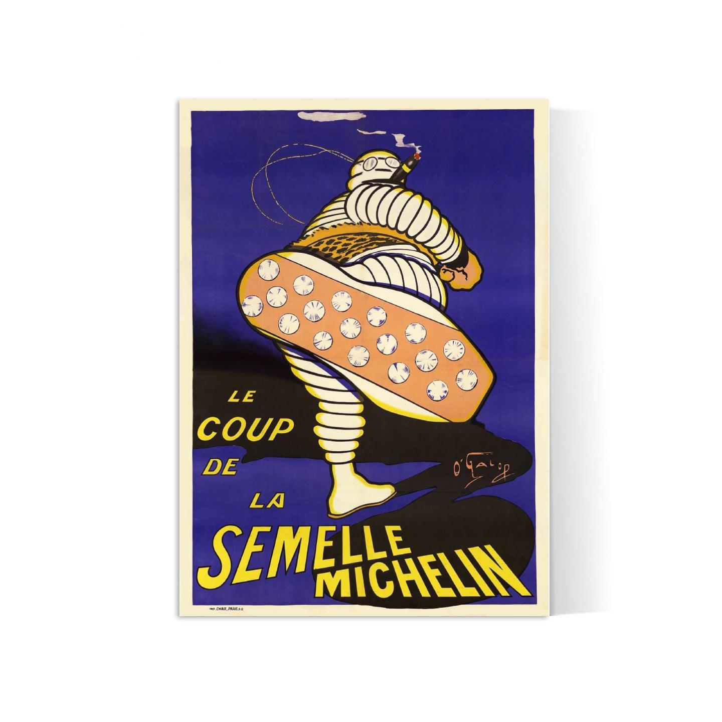 Affiche publicitaire vintage "Semelle Michelin" - O'Galop - Haute Définition - papier mat 230gr/m²
