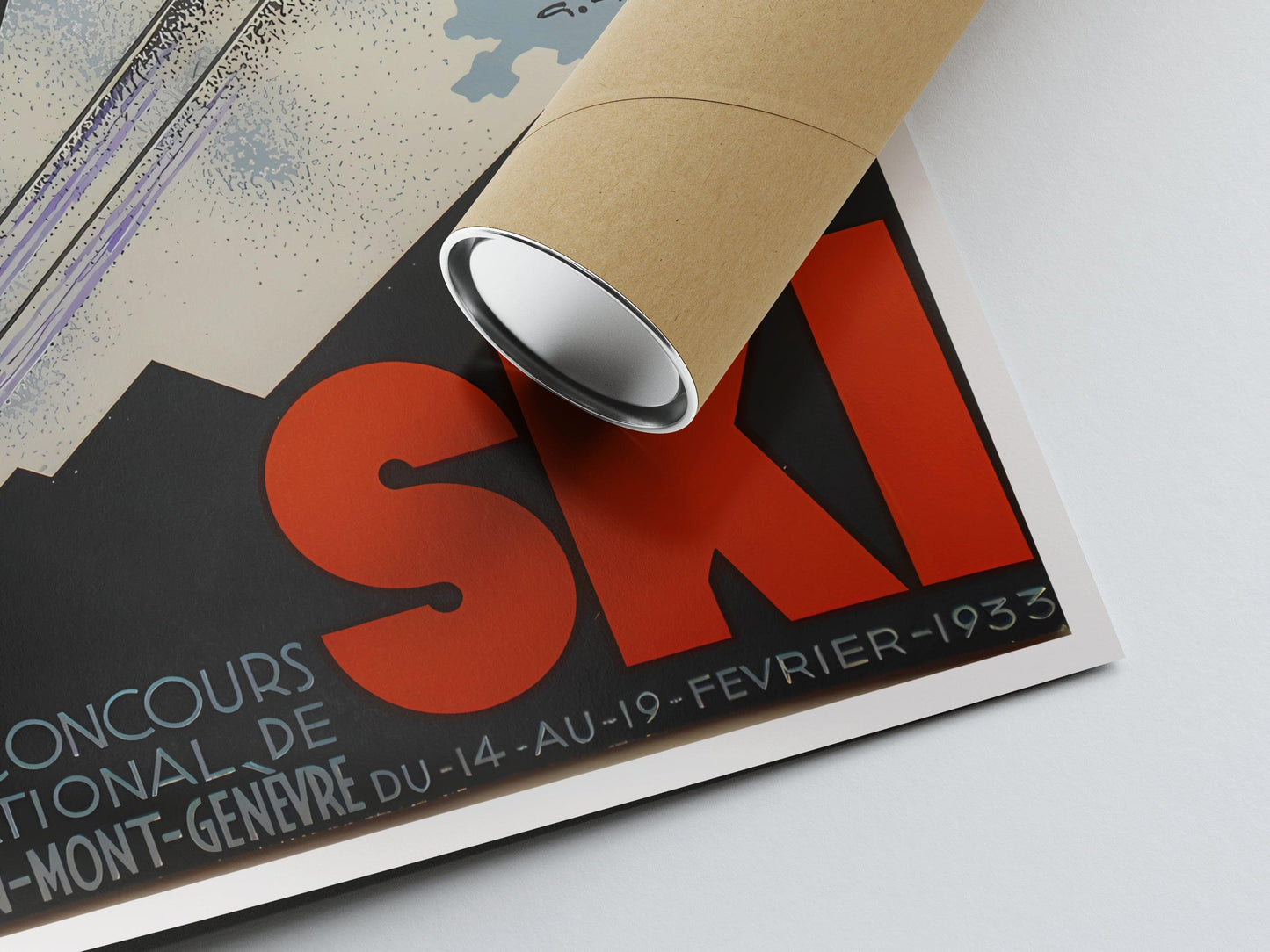Affiche ski vintage "22ème concours international de ski" - Haute Définition - papier mat 230gr/m²