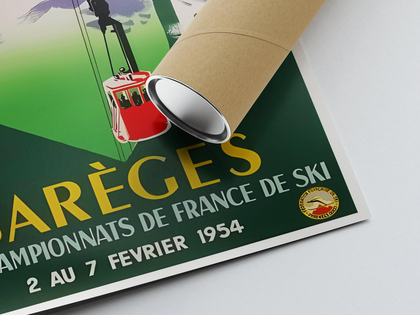 Affiche ski vintage "41ème championnats de France" - Haute Définition - papier mat 230gr/m²
