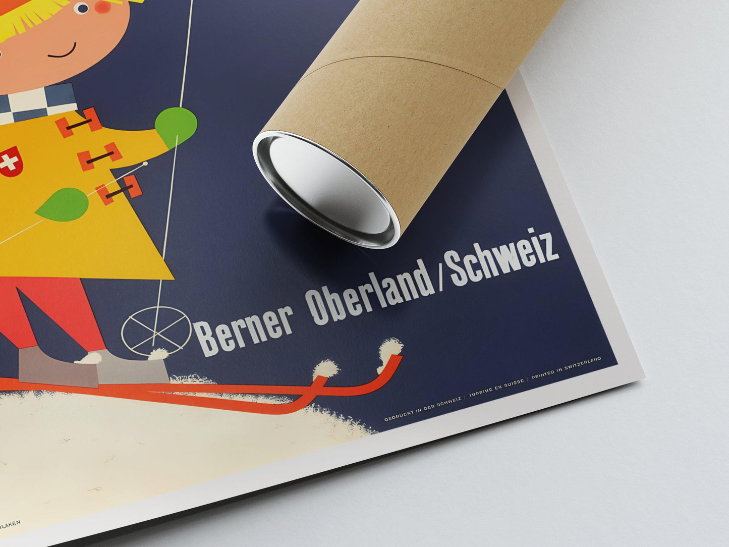 Affiche ski vintage "Berner Oberland - Schweiz" - Haute Définition - papier mat 230gr/m²