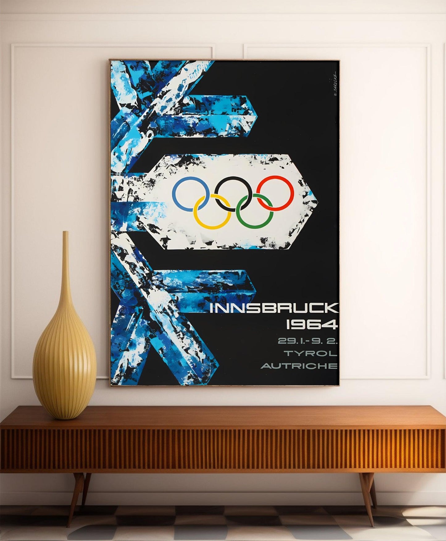 Affiche ski vintage "Innsbruck 1964" - Haute Définition - papier mat 230gr/m²