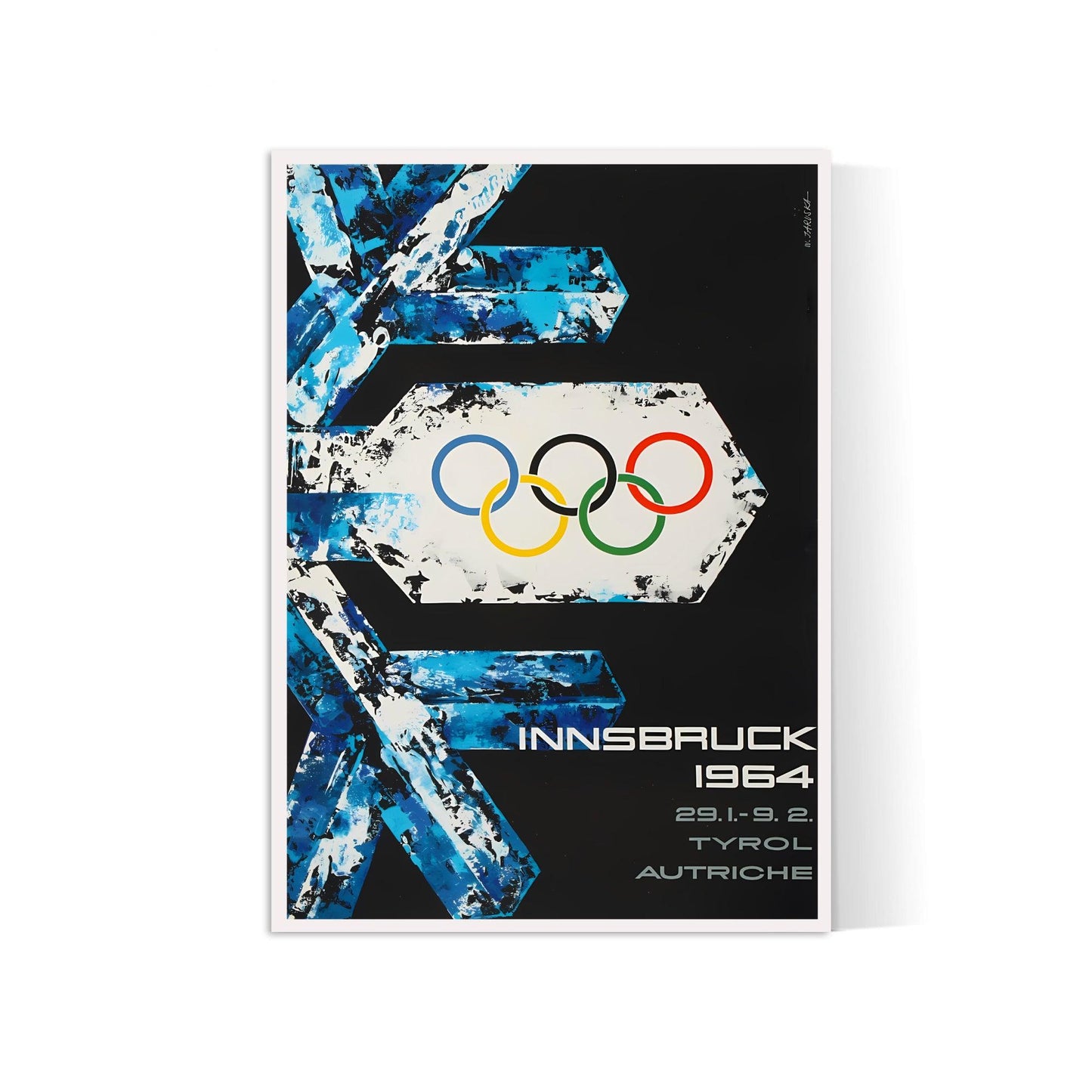 Affiche ski vintage "Innsbruck 1964" - Haute Définition - papier mat 230gr/m²