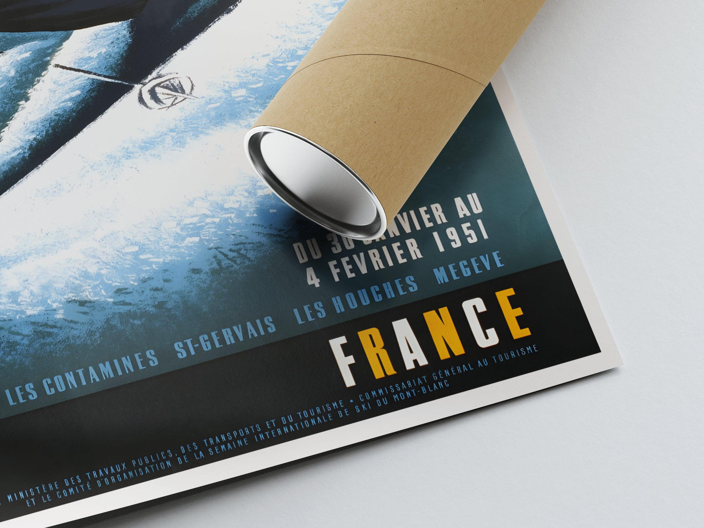 Affiche ski vintage "Mont Blanc" - Lancaster - Haute Définition - papier mat 230gr/m²