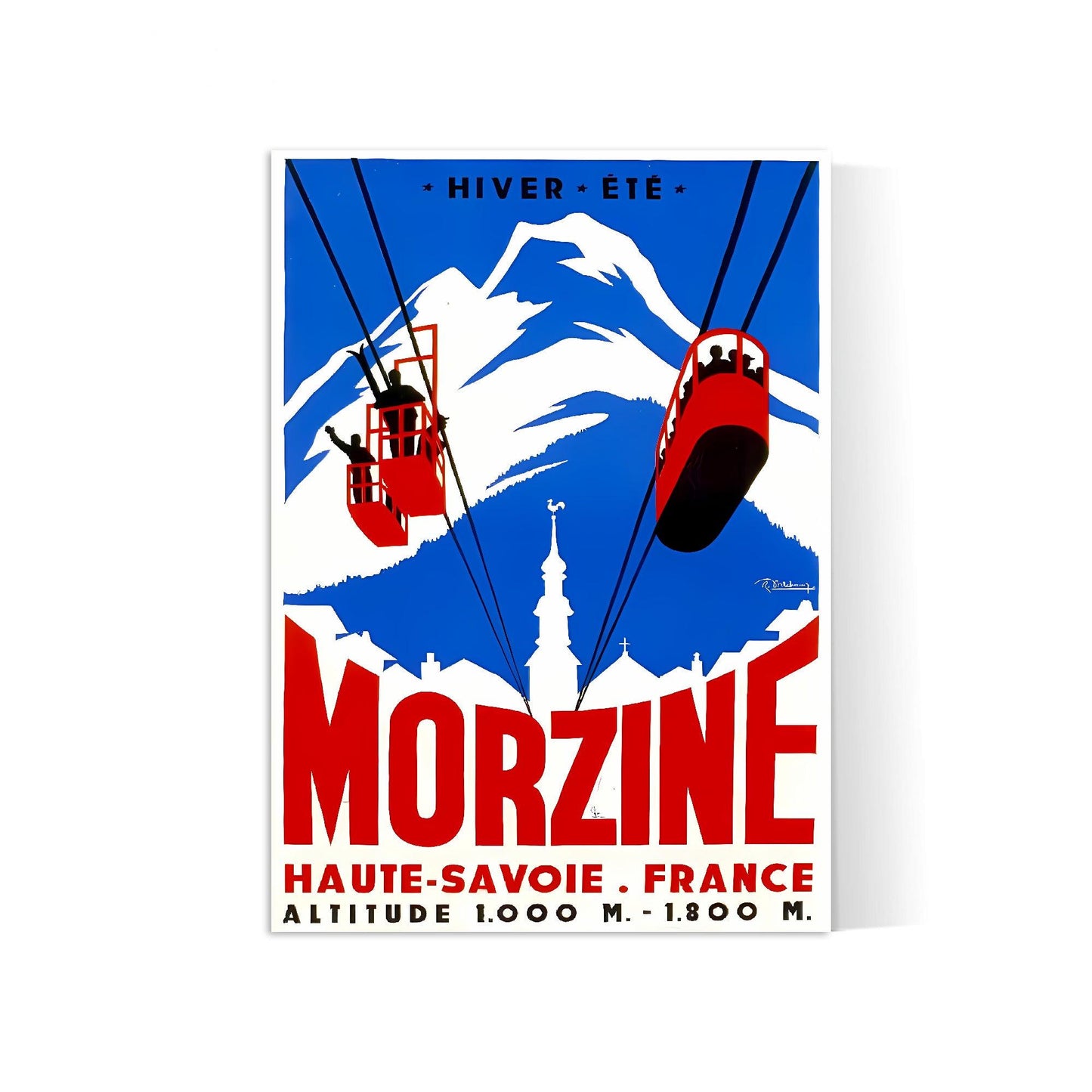 Affiche ski vintage "Morzine" - Haute Définition - papier mat 230gr/m²