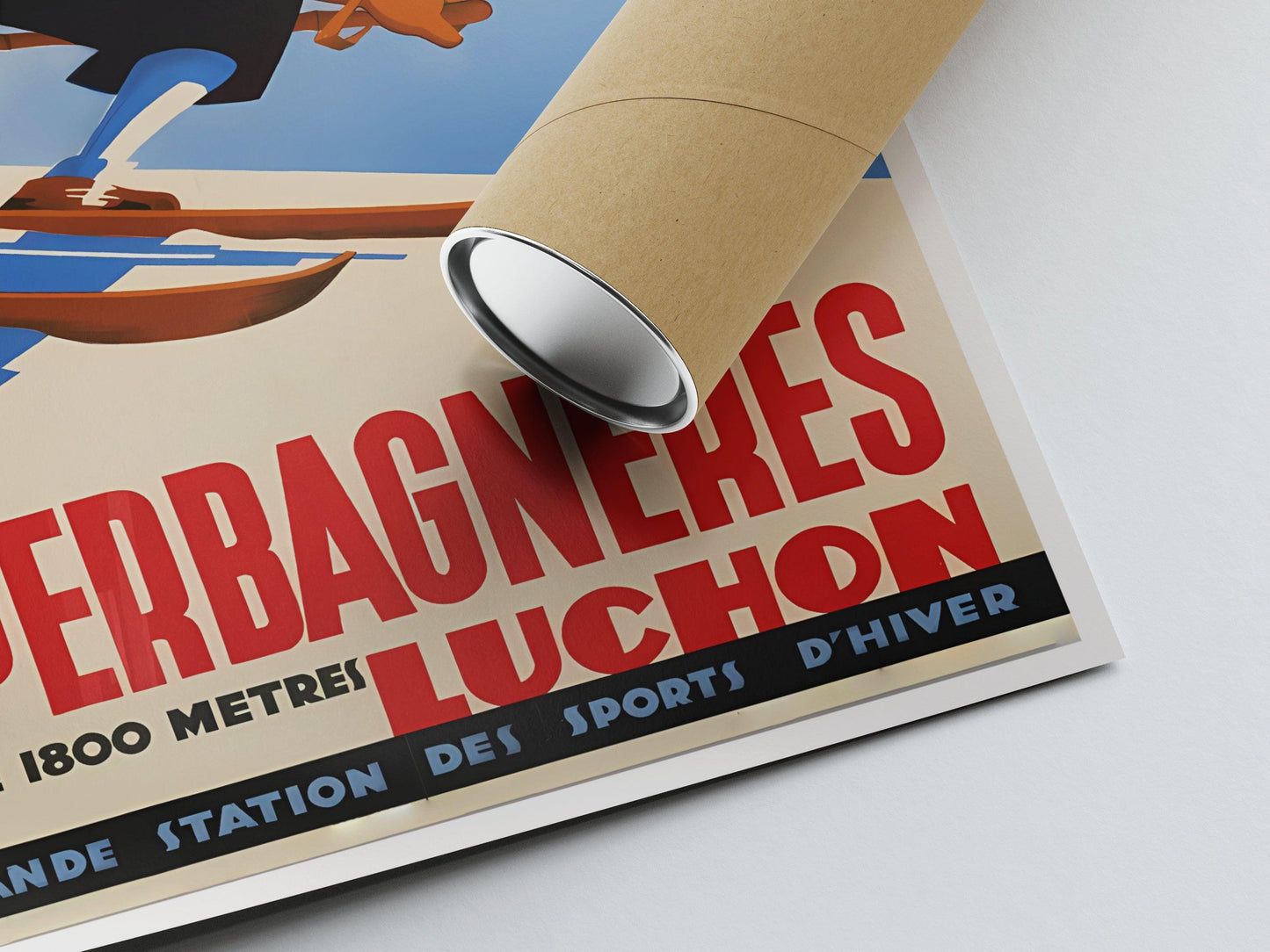 Affiche ski vintage "Superbagnères - Luchon" - Haute Définition - papier mat 230gr/m²
