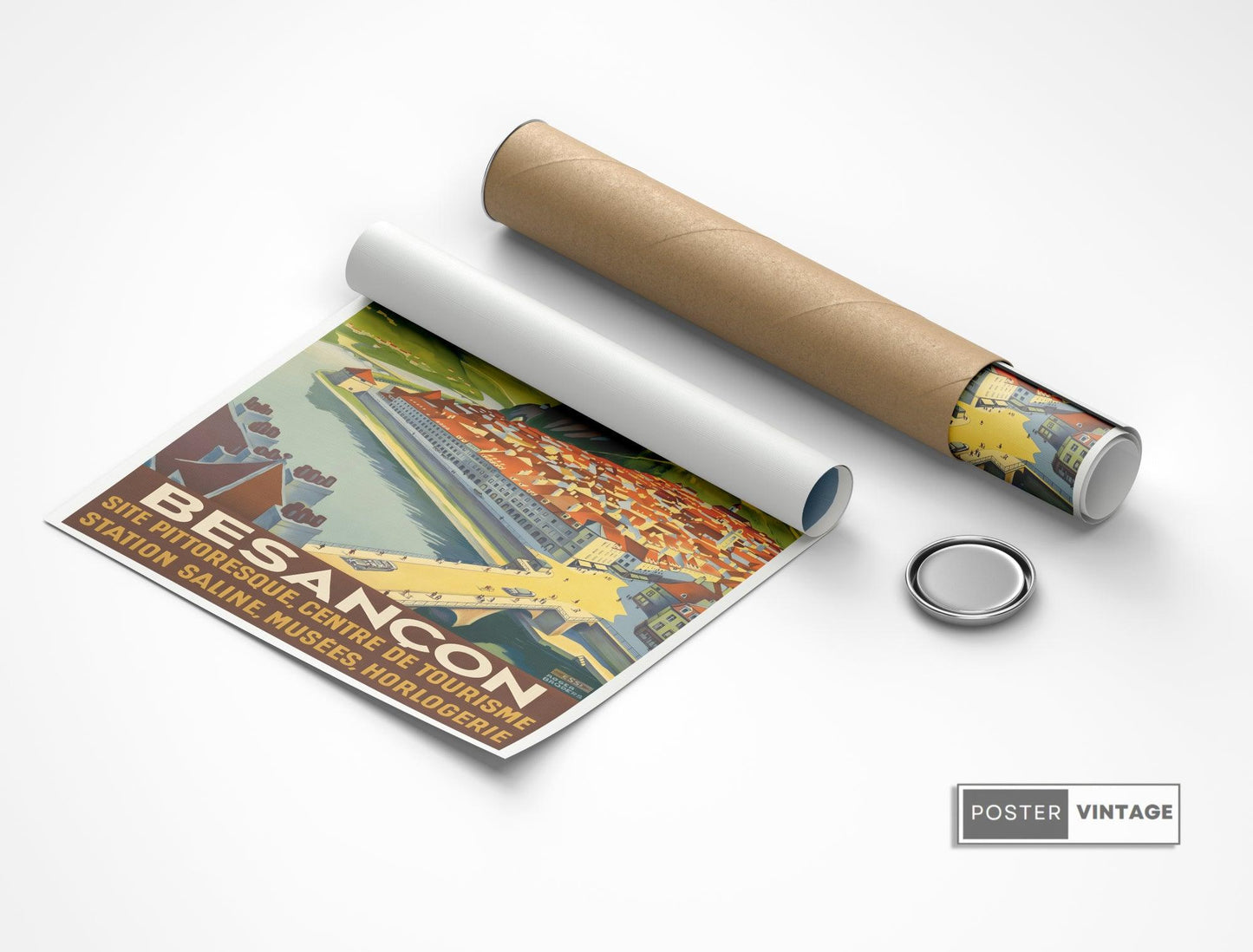 Affiche ville vintage "Besançon" - Roger Broders - Haute Définition - papier mat 230gr/m²