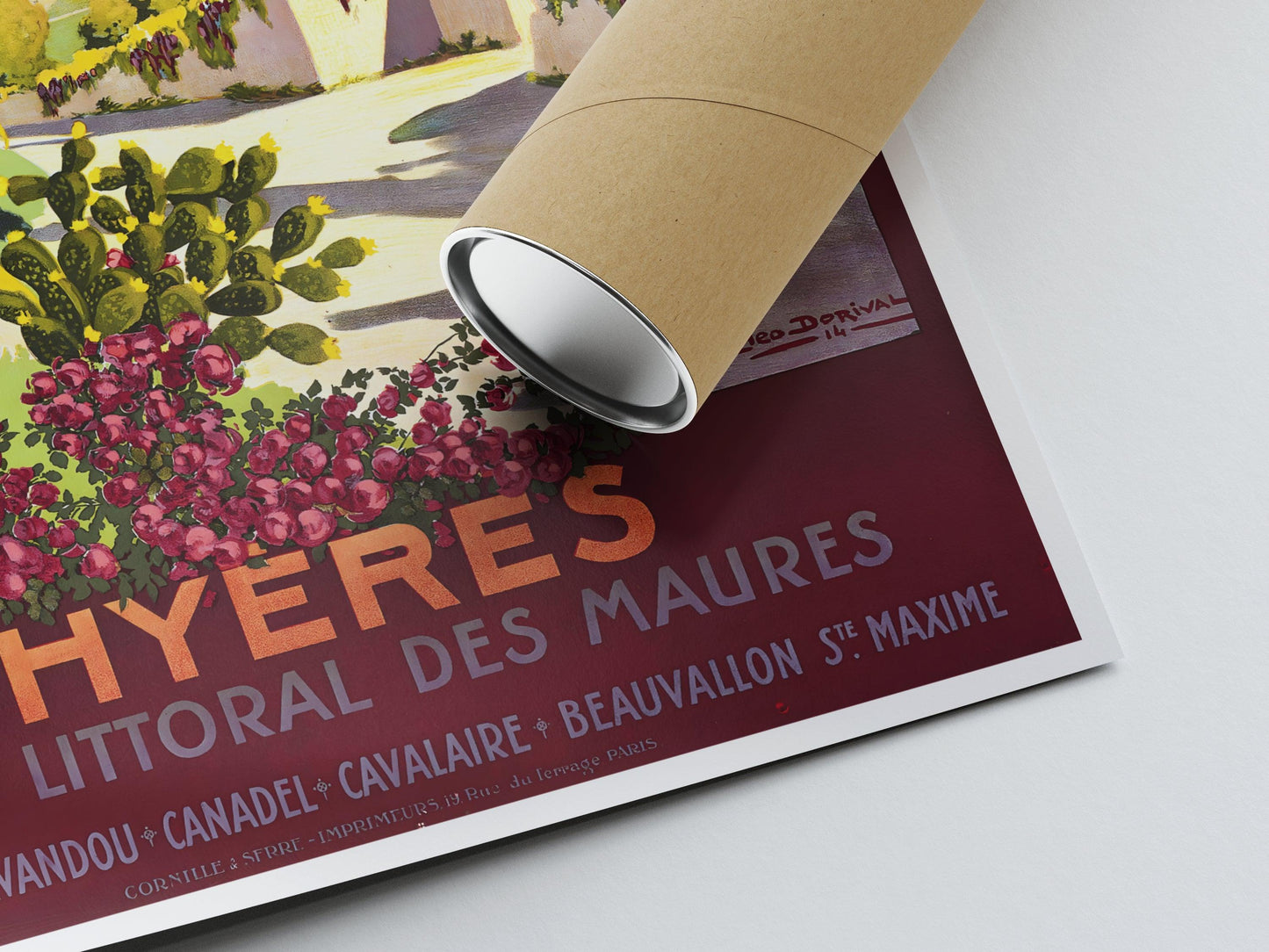 Affiche ville vintage "Hyères" - Geo Dorival - Haute Définition - papier mat 230gr/m²