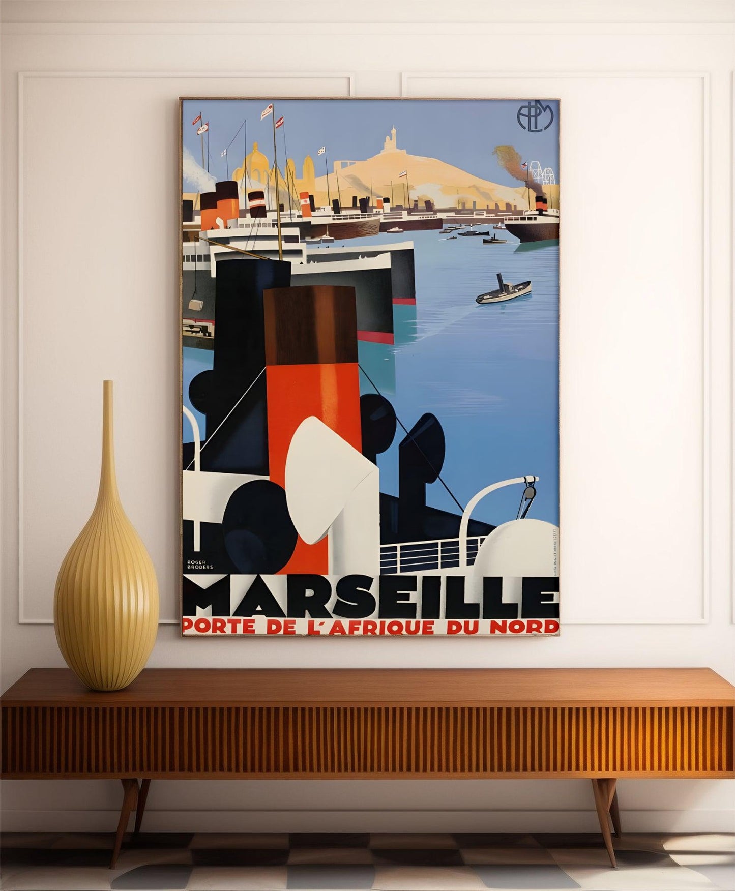 Affiche ville vintage "Marseille" - Roger Broders - Haute Définition - papier mat 230gr/m²