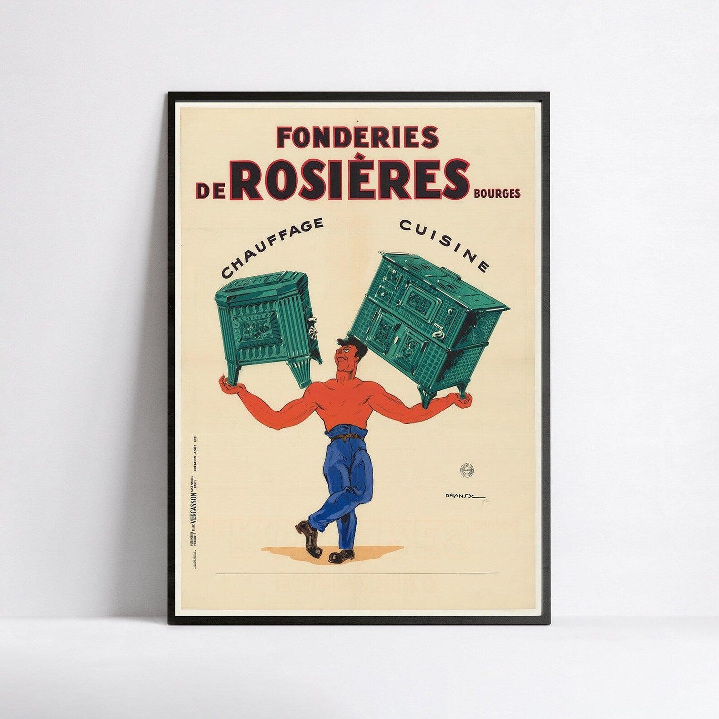 Affiche vintage "Fonderies de Rosiéres " -Jules Dransy - Haute Définition - papier mat 230gr/m²