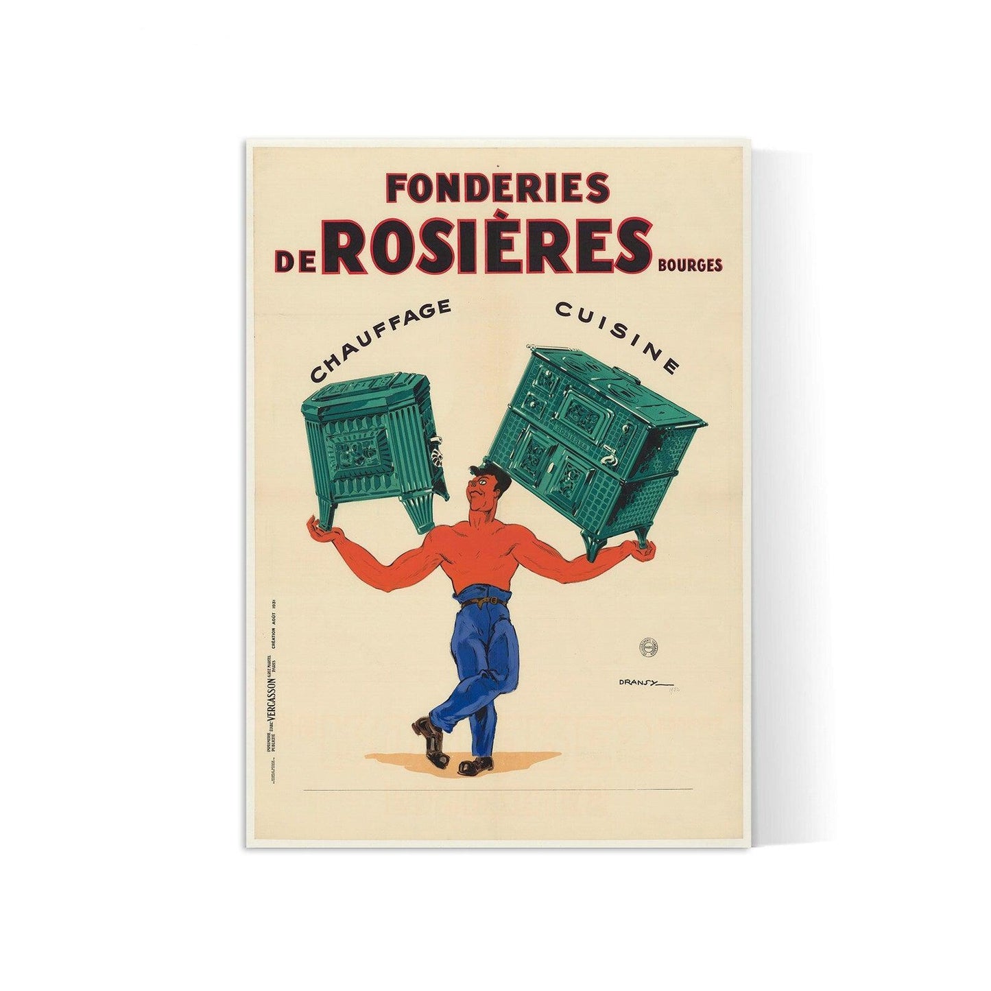 Affiche vintage "Fonderies de Rosiéres " -Jules Dransy - Haute Définition - papier mat 230gr/m²