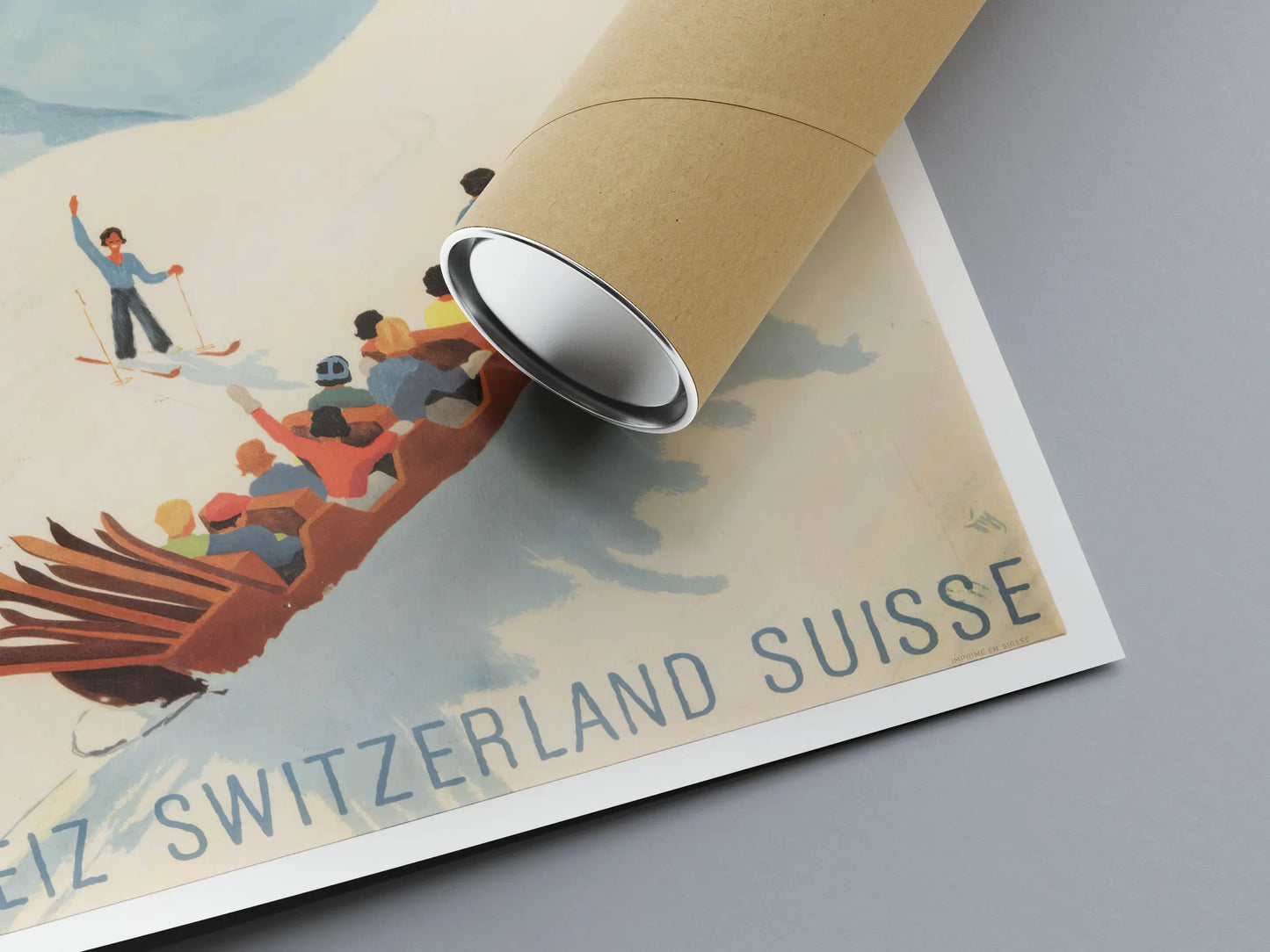 Affiche Ski vintage "Braunwald Suisse" - Alex Walter Diggelmann - Haute Définition - papier mat 230gr/m²
