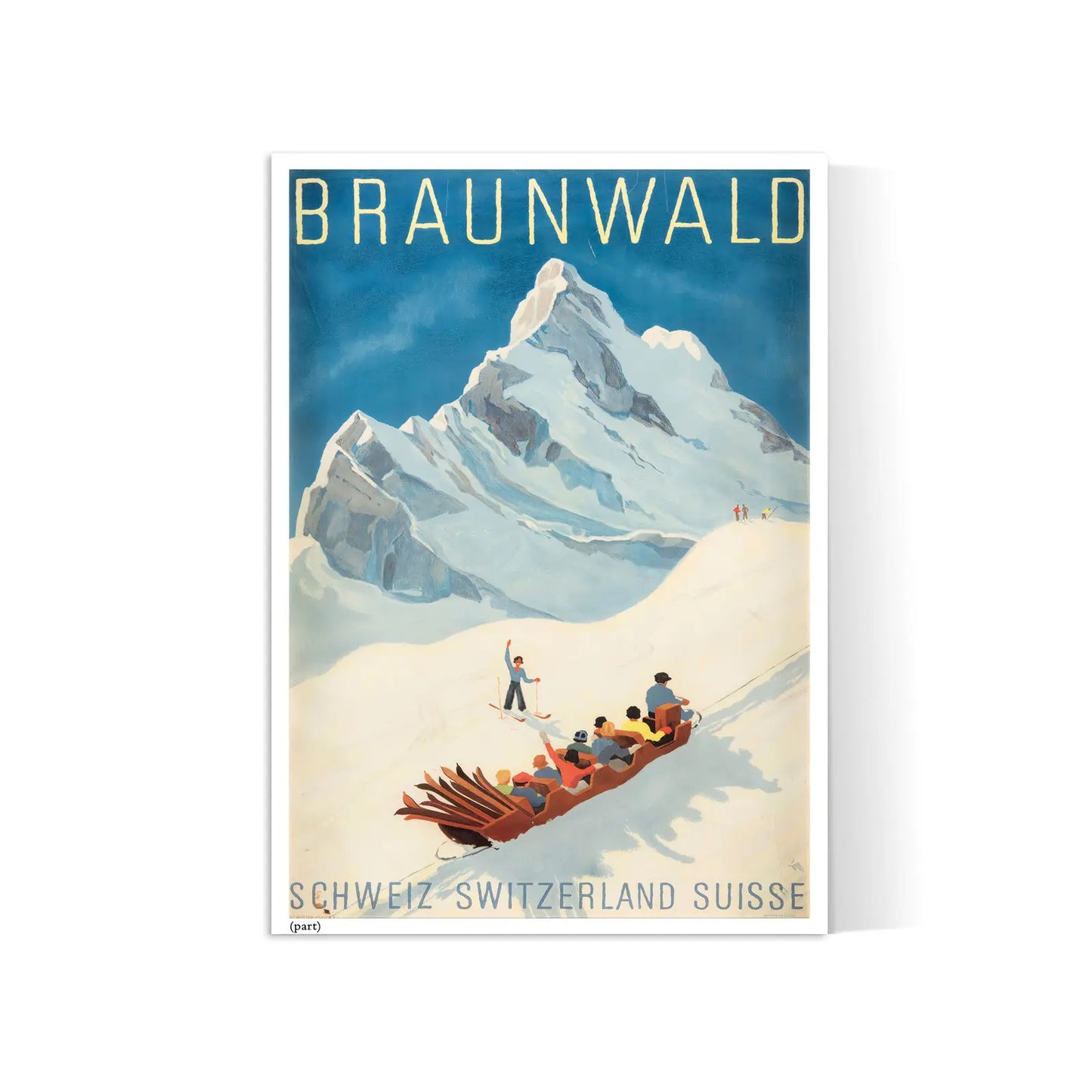 Affiche Ski vintage "Braunwald Suisse" - Alex Walter Diggelmann - Haute Définition - papier mat 230gr/m²