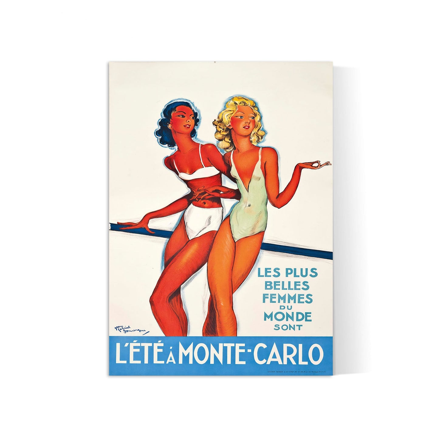 Affiche l'été à monte carlo-Jean Gabriel Domergue- Haute Définition - papier mat 230gr/m²