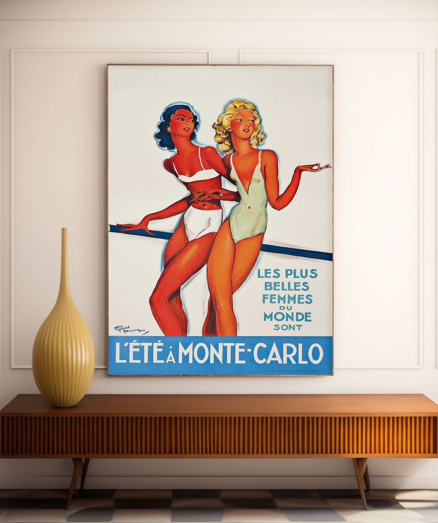 Affiche l'été à monte carlo-Jean Gabriel Domergue- Haute Définition - papier mat 230gr/m²