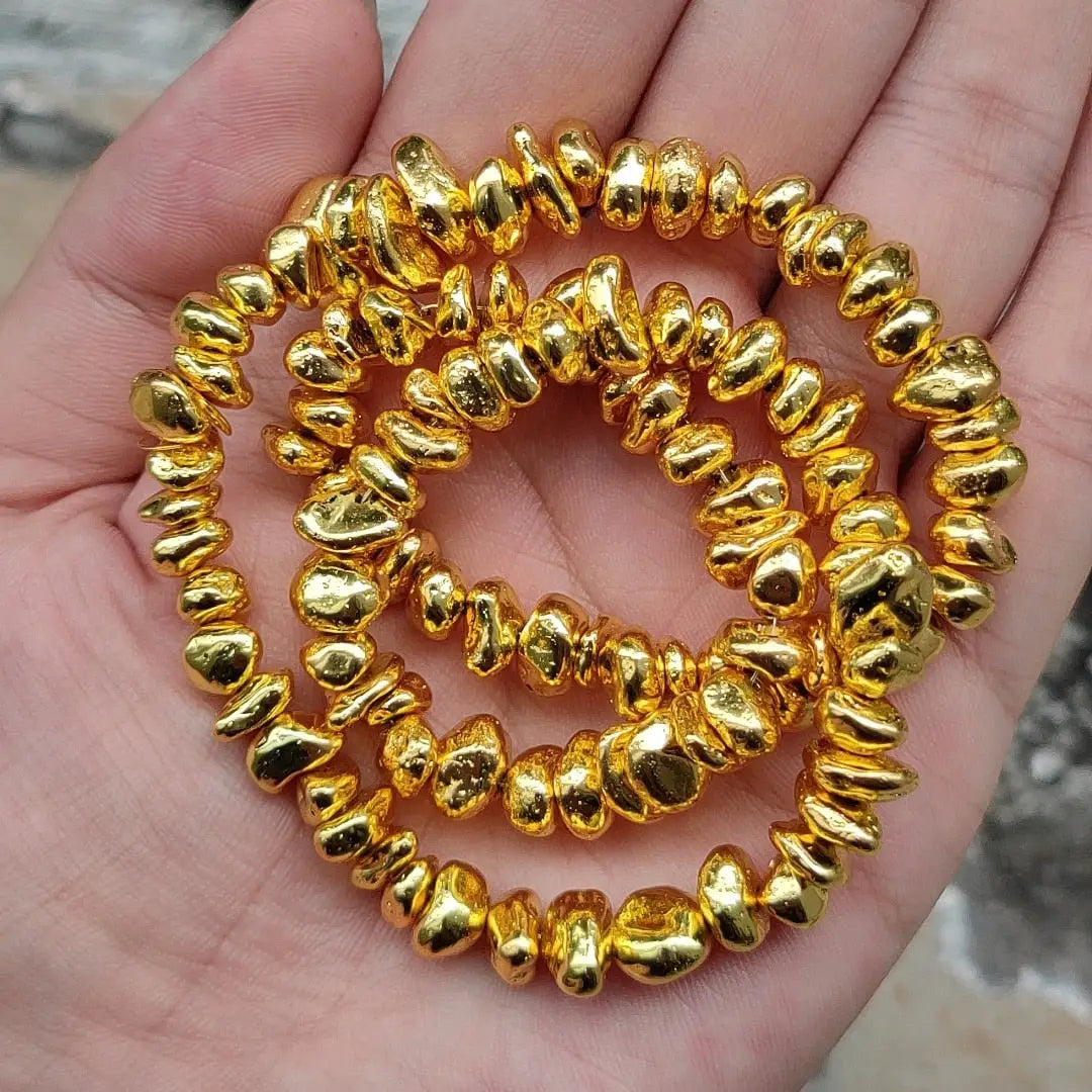 Perles naturelles en hématite de tailles irrégulières