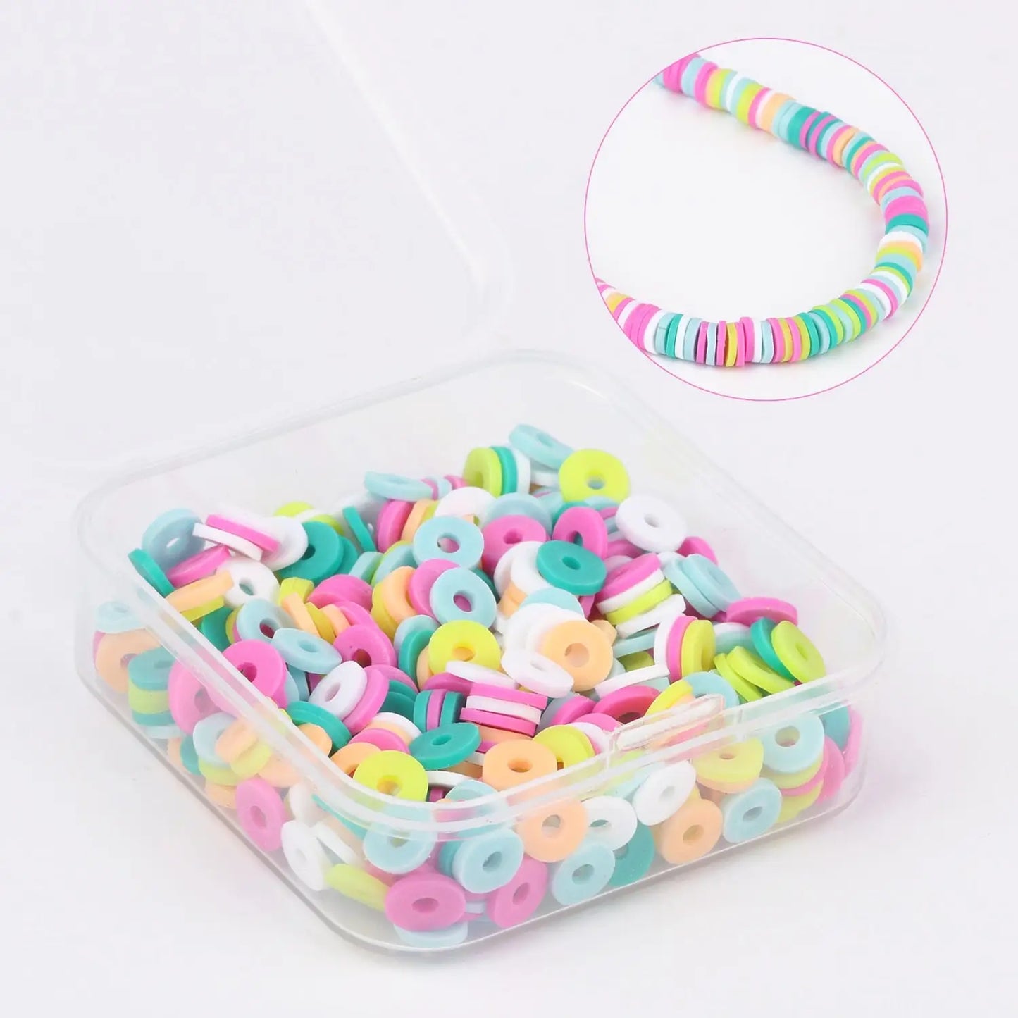 500 perles heishi en argile 6 mm