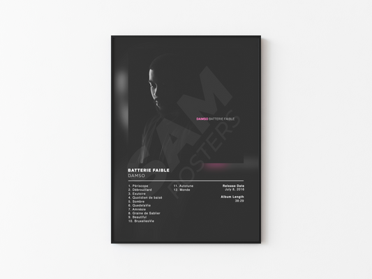 Batterie Faible Damso Poster