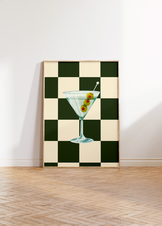 Checkered Martinis Print