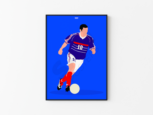 Zinedine Zidane Equipe de France 1998 Poster