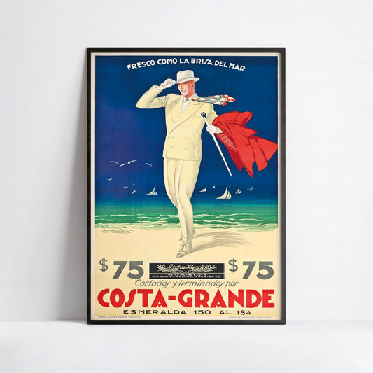 Affiche  Costa Grande- Achille Mauzan- papier mat 230gr/m²