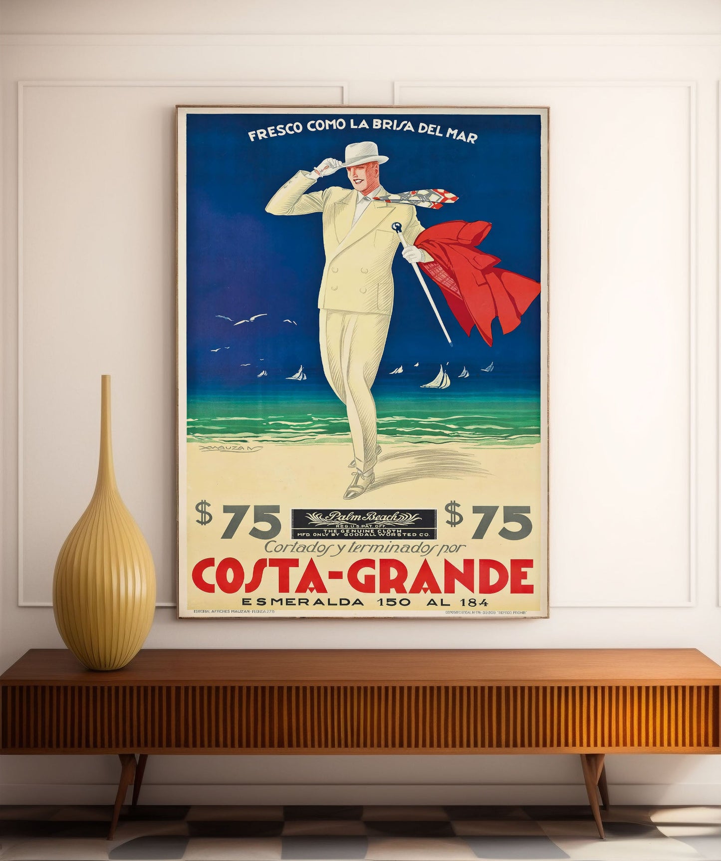 Affiche  Costa Grande- Achille Mauzan- papier mat 230gr/m²