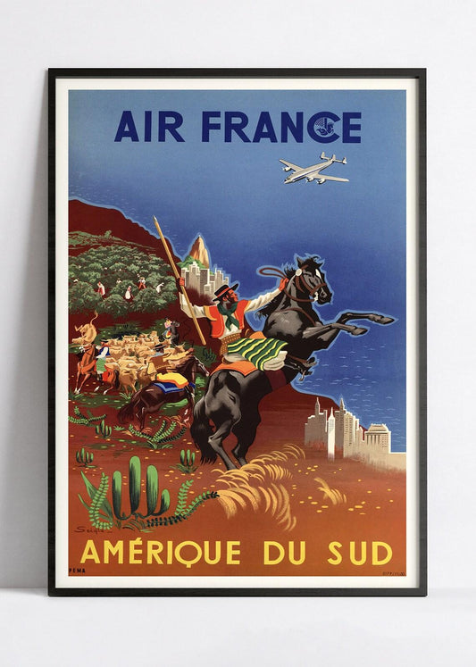 Affiche Air France "Amérique du Sud" - Henri Seigle - Haute Définition - papier mat 230gr/m2